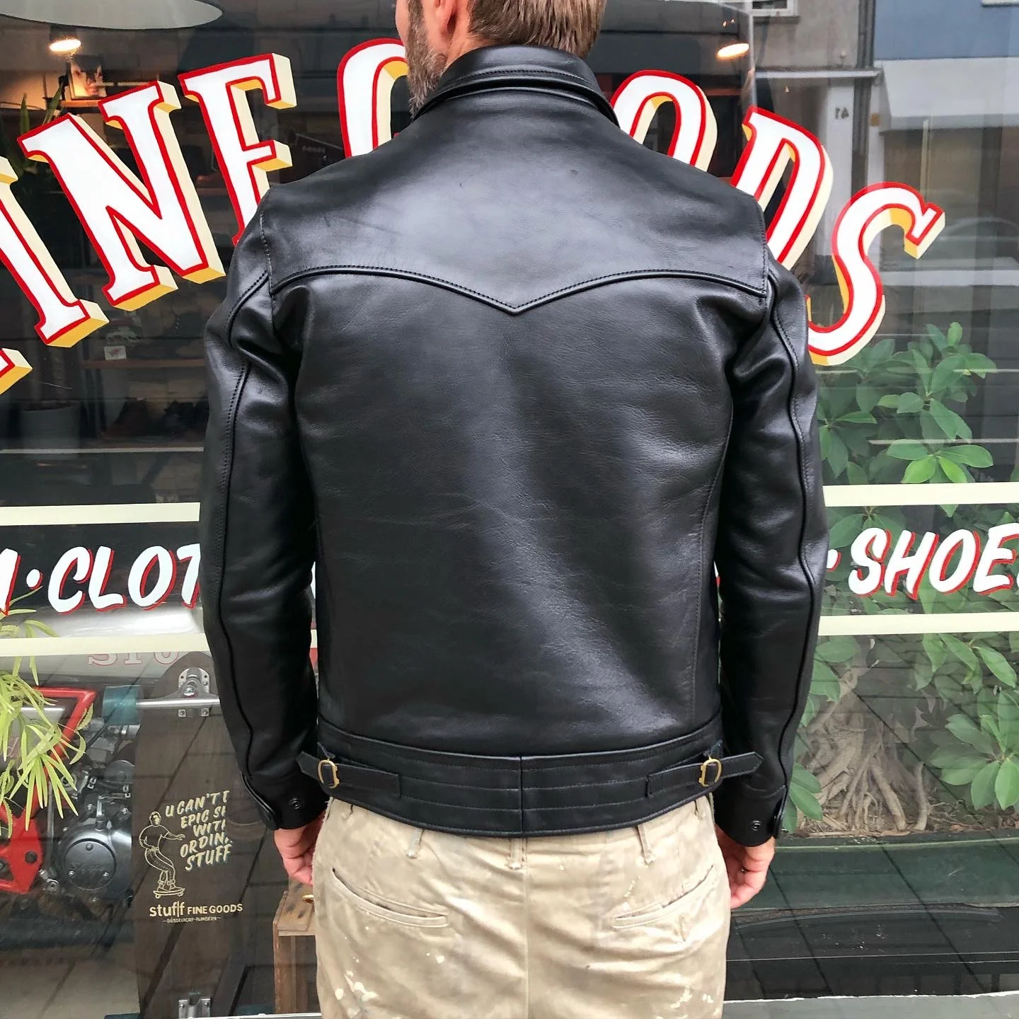 addict clothes x stuf|f | ad-st01 horsehide 1940s sports jacket - Image 4