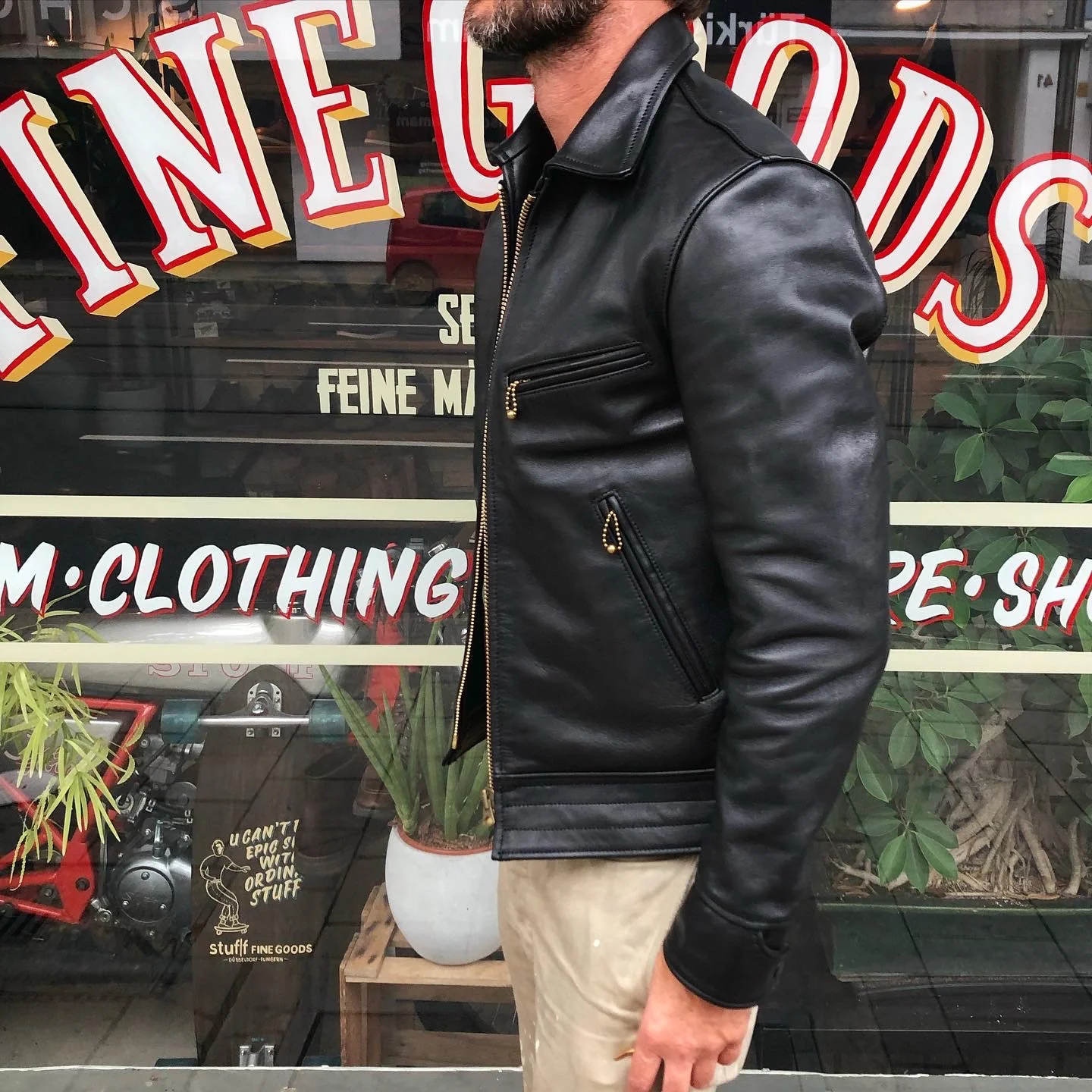 addict clothes x stuf|f | ad-st01 horsehide 1940s sports jacket - Image 5