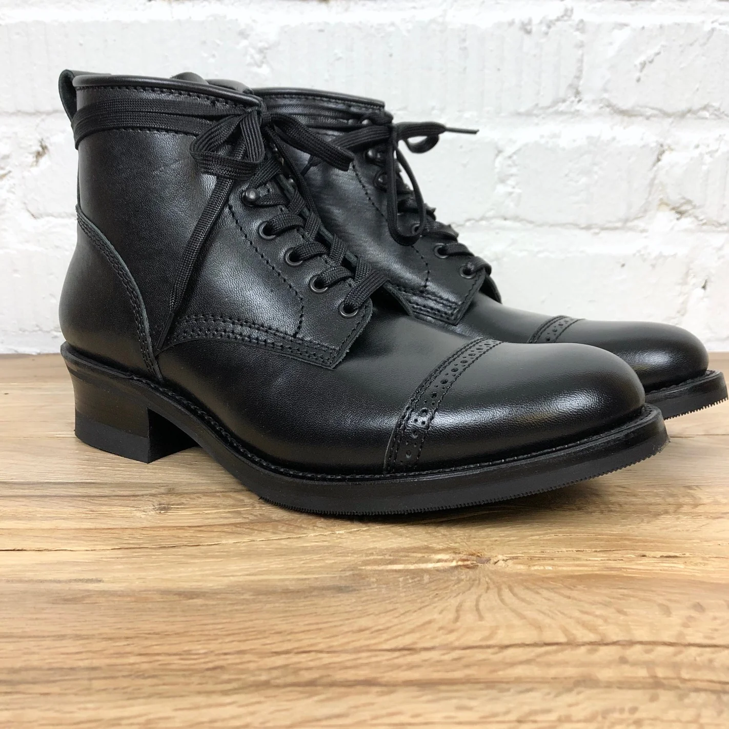 addict clothes x stuf|f | black horsehide cap toe lace-up boots - Image 2