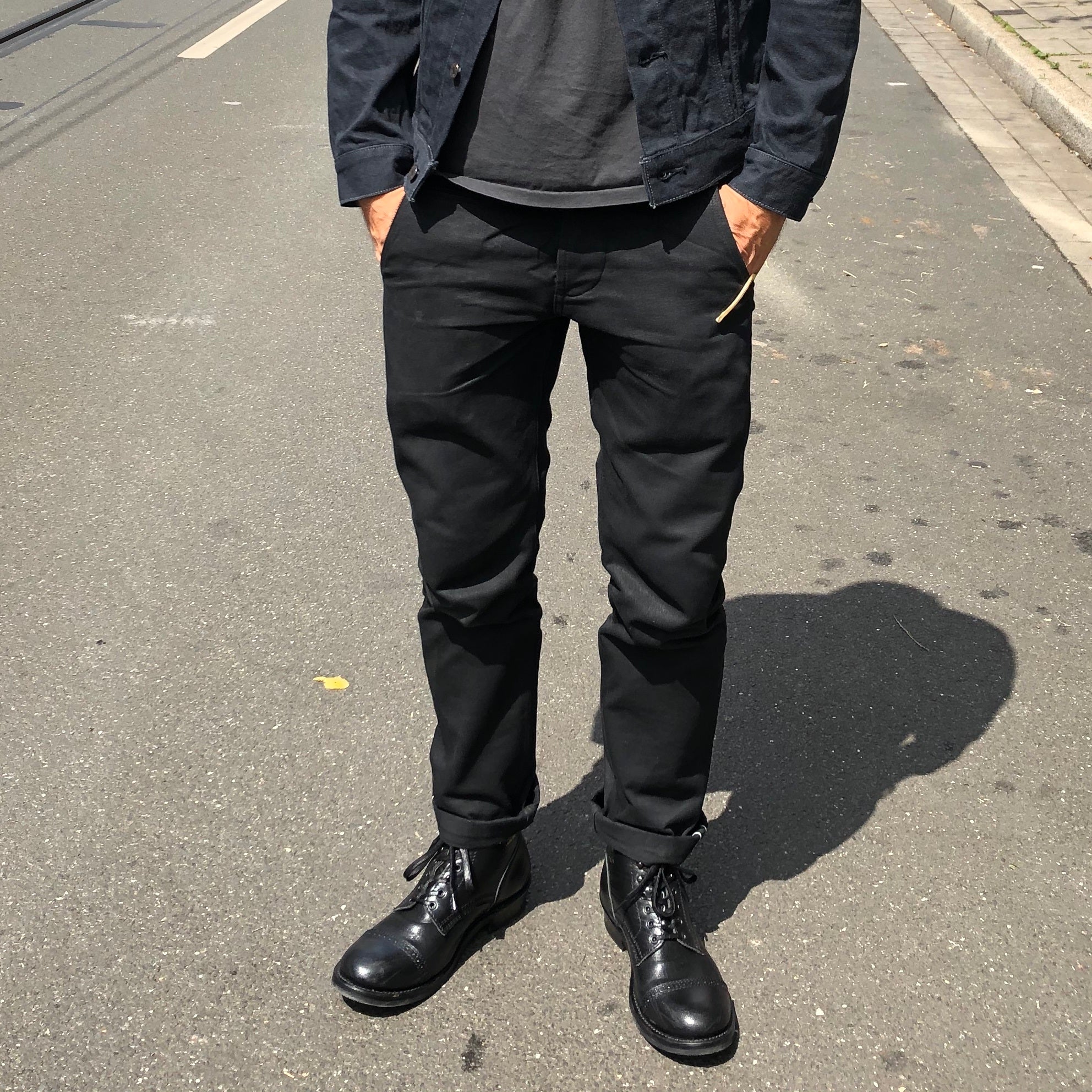addict clothes x stuf|f | black horsehide cap toe lace-up boots - Image 6