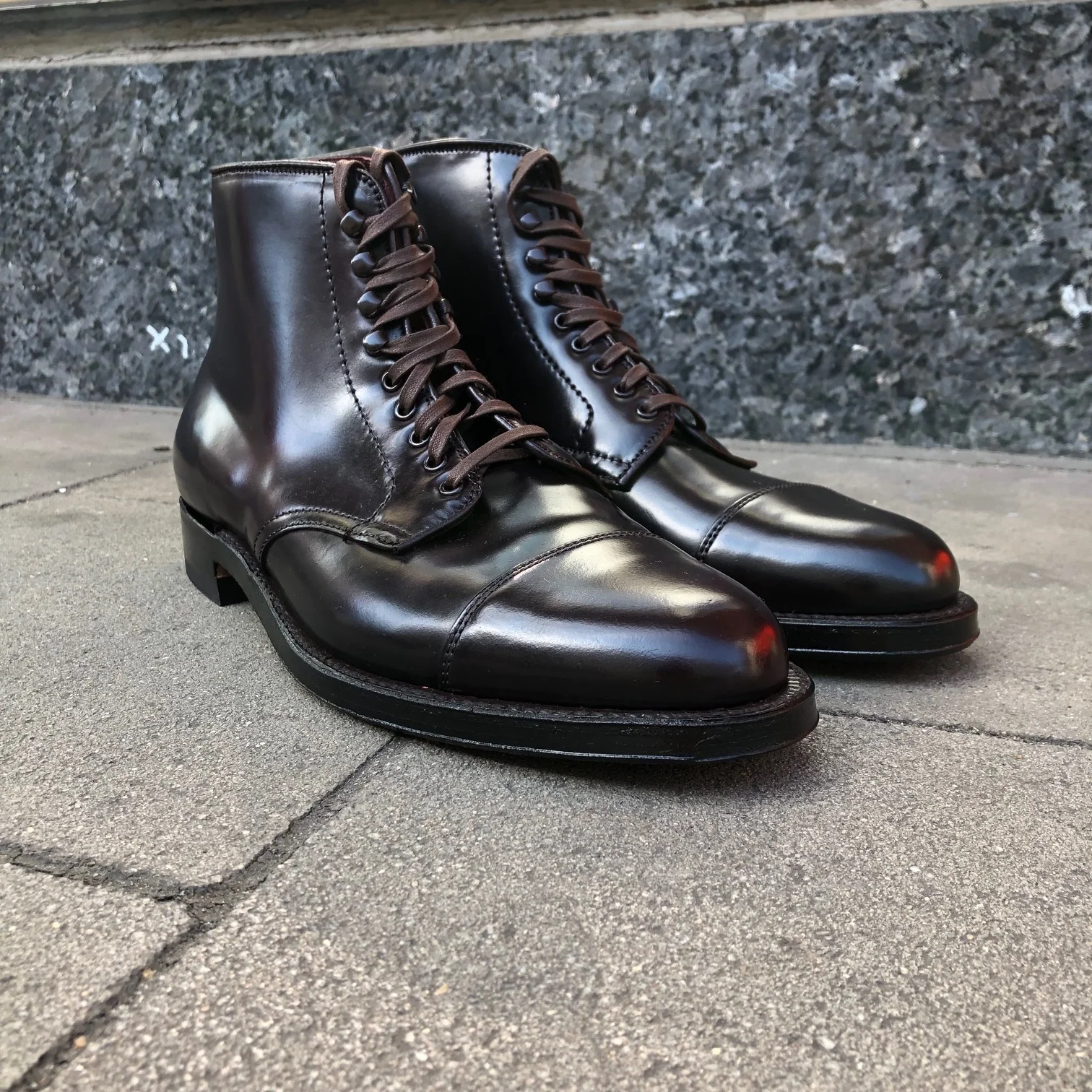 alden x stuf|f | m1803h color 8 shell cordovan cap toe boot - Image 3