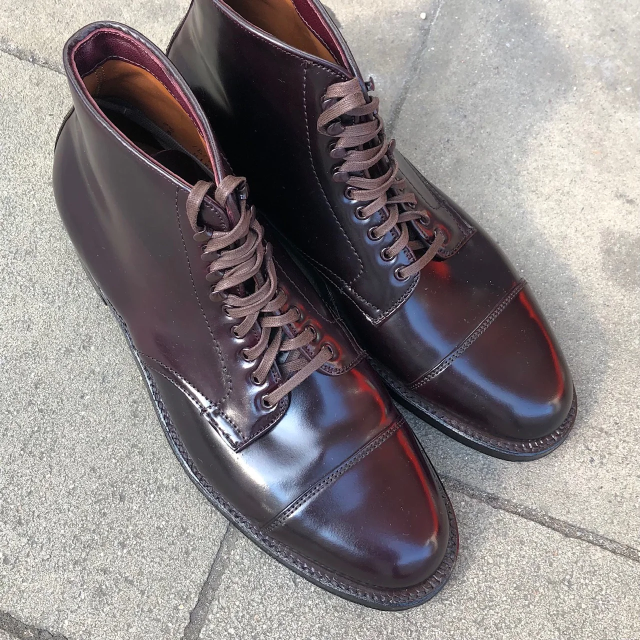 alden x stuf|f | m1803h color 8 shell cordovan cap toe boot - Image 4