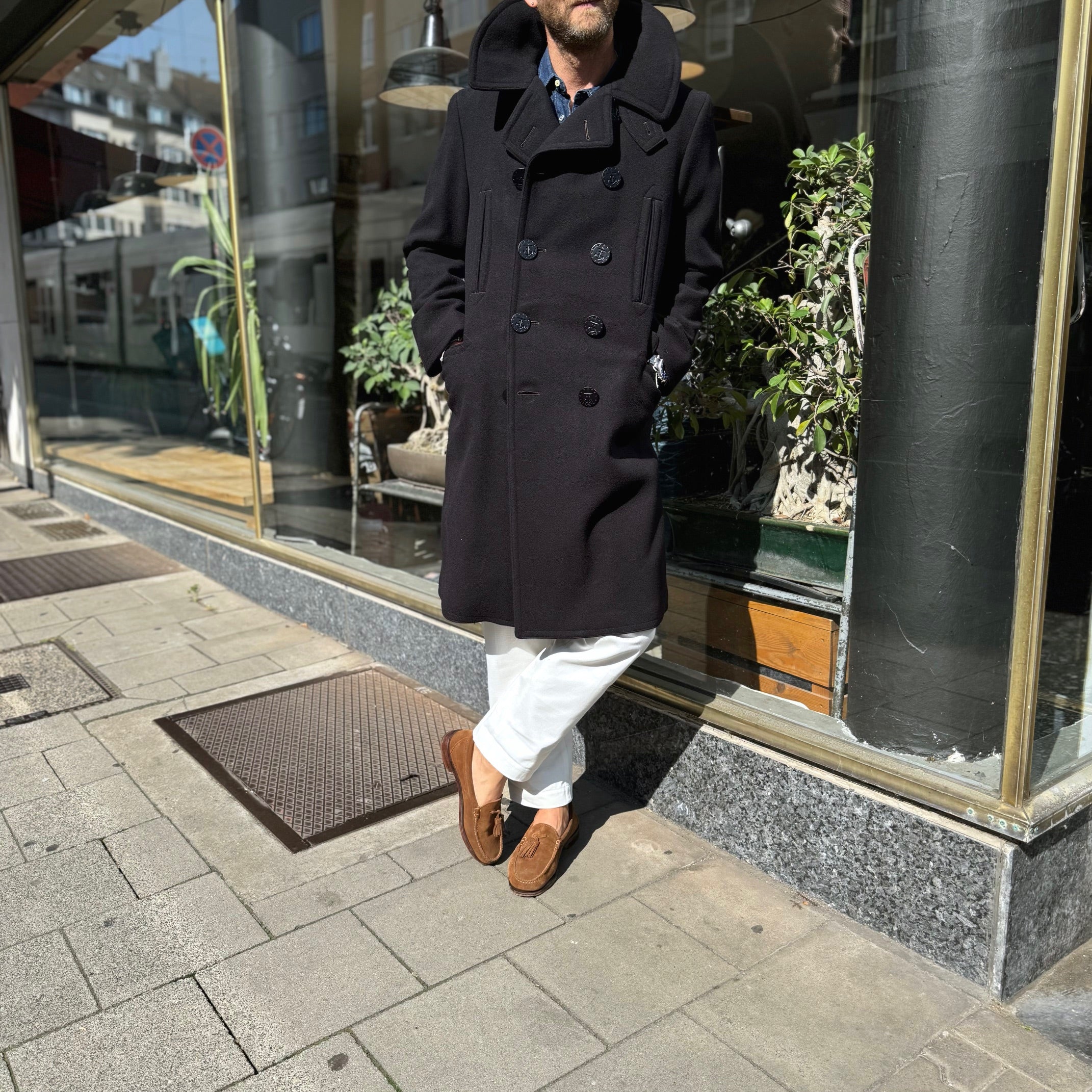 anatomica | pea coat long navy - Image 2