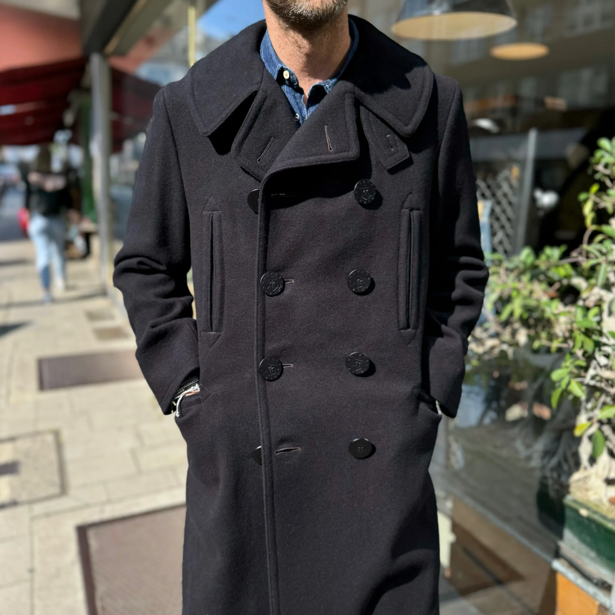 anatomica | pea coat long navy - Image 3
