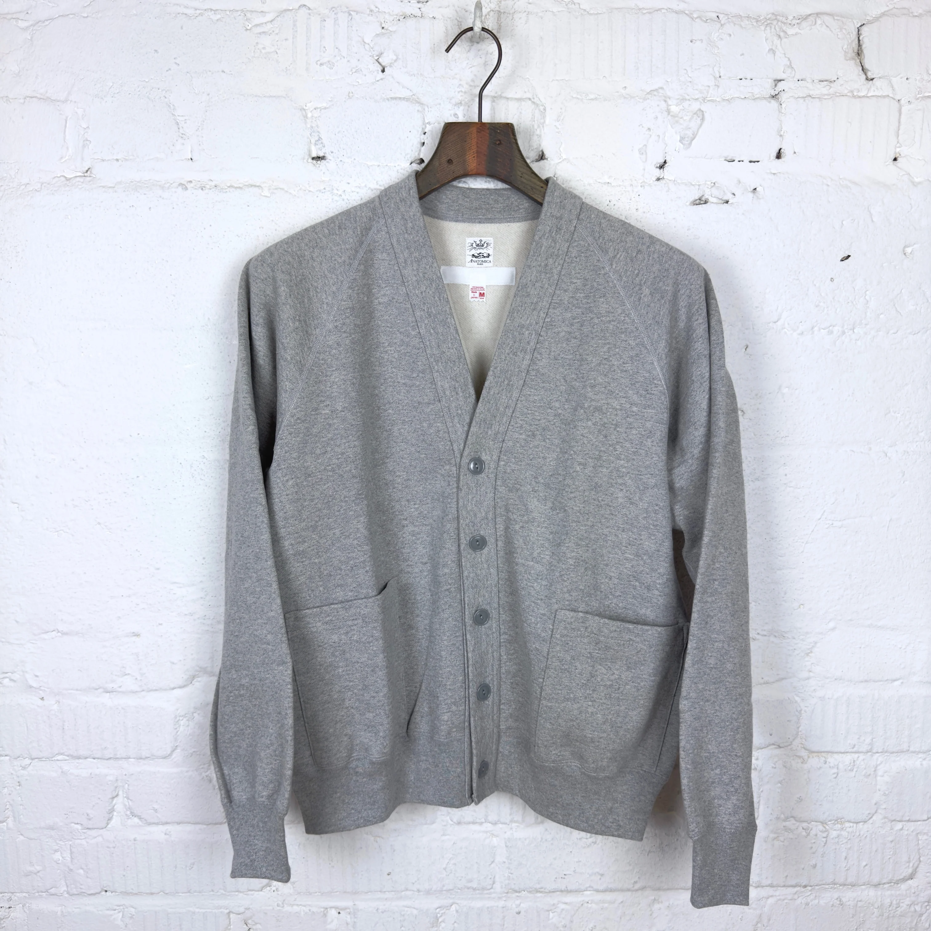 anatomica | sweat raglan cardigan grey