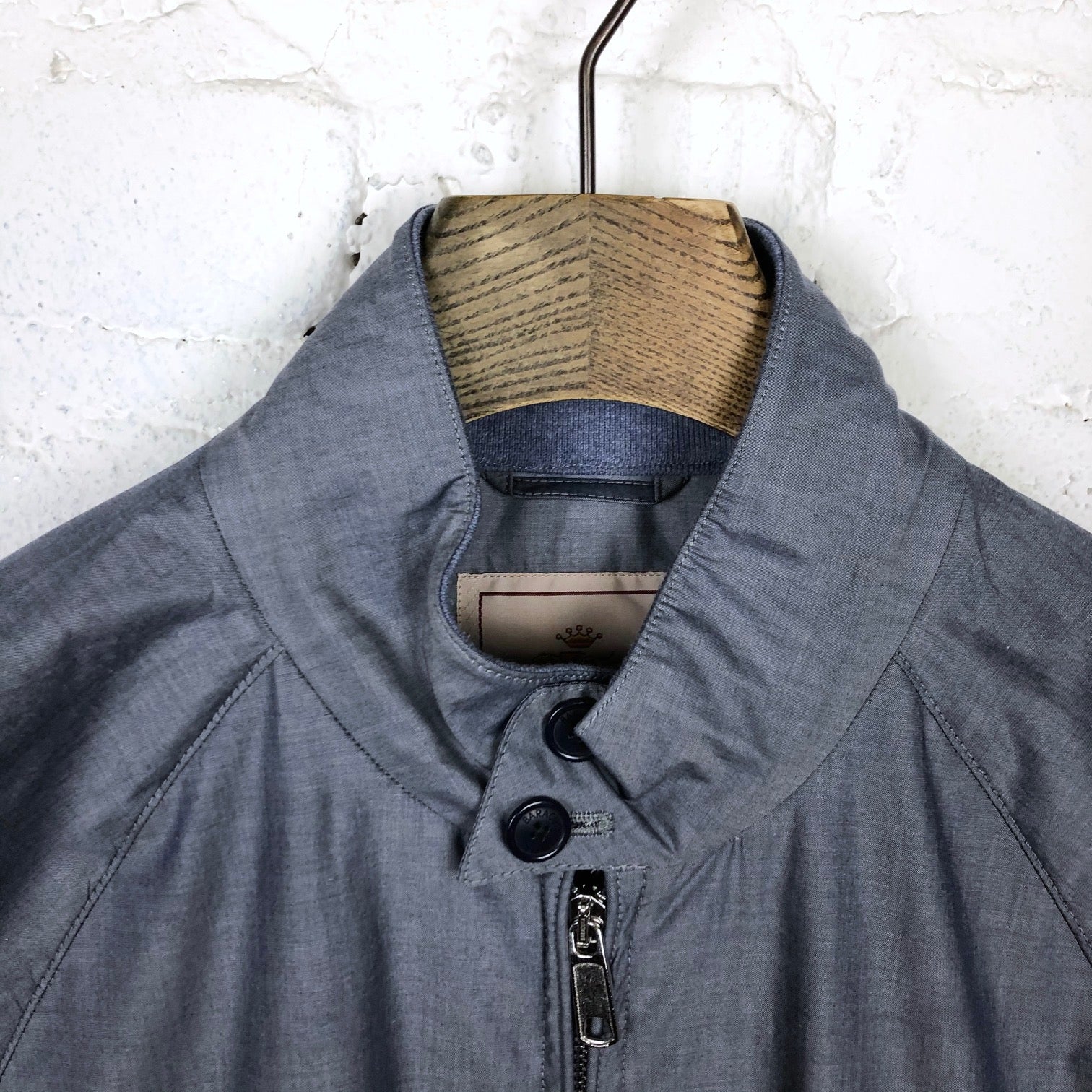 baracuta | g9 af shirt fabric classic harrington jacket chambray - Image 4