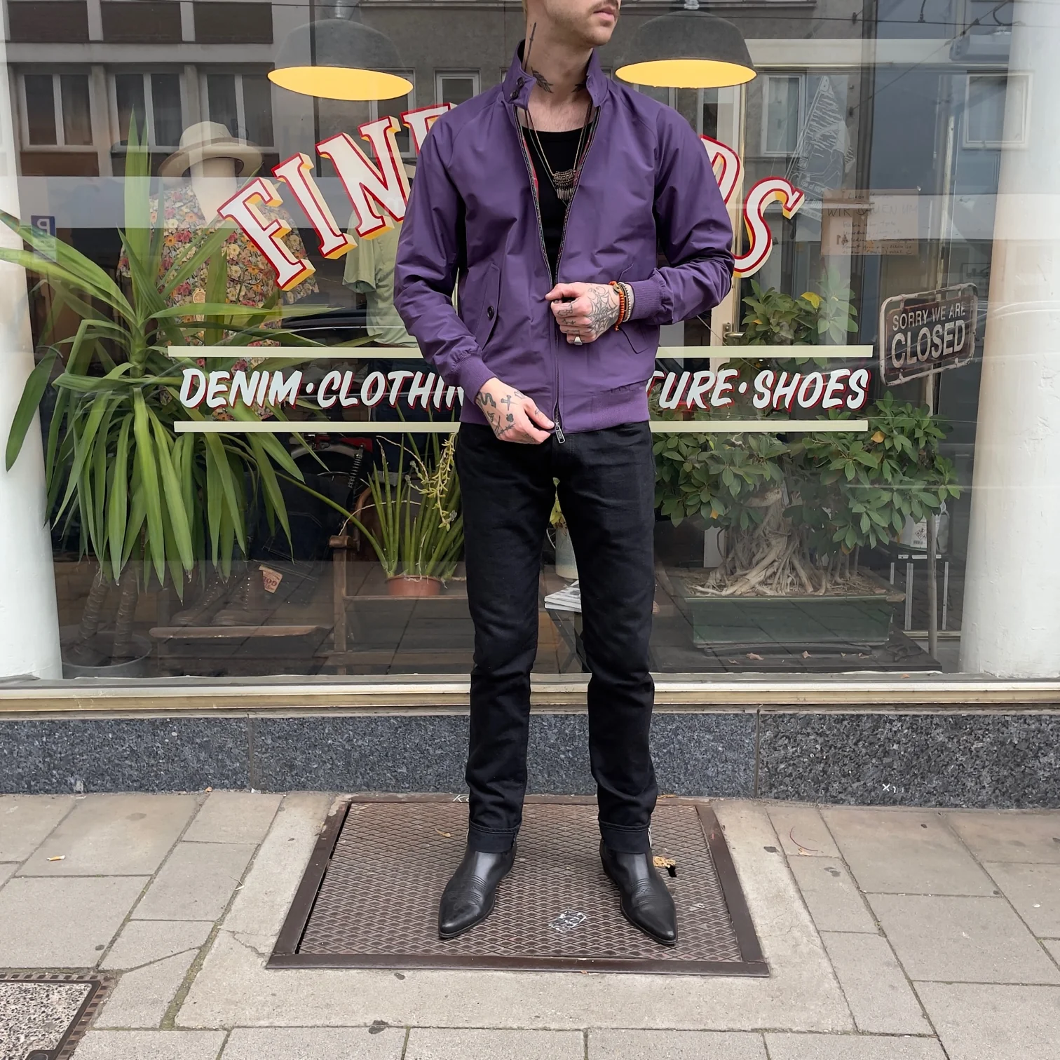 baracuta | g9 classic harrington jacket purple plum - Image 3