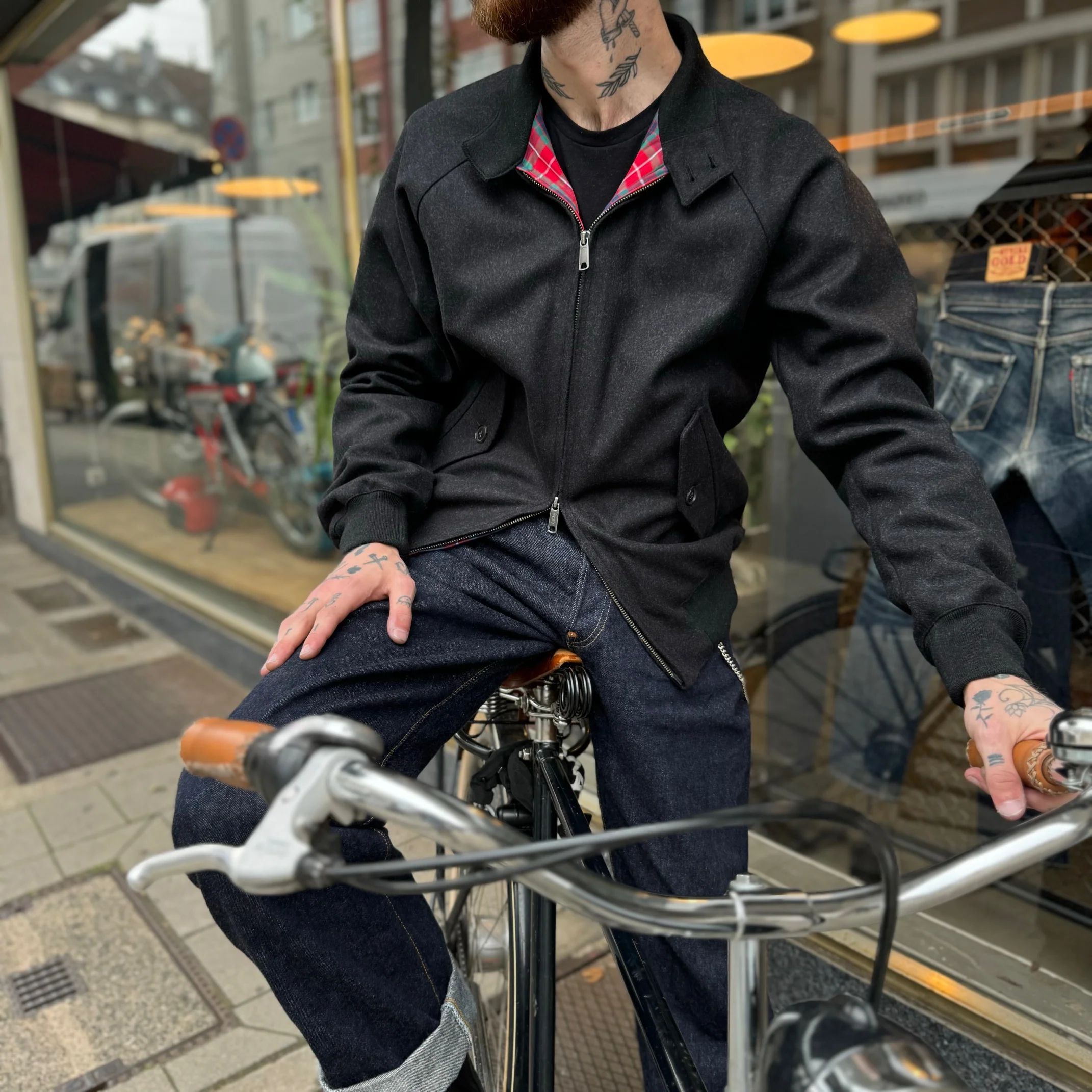 baracuta | g9 melton jacket unpadded charcoal - Image 2