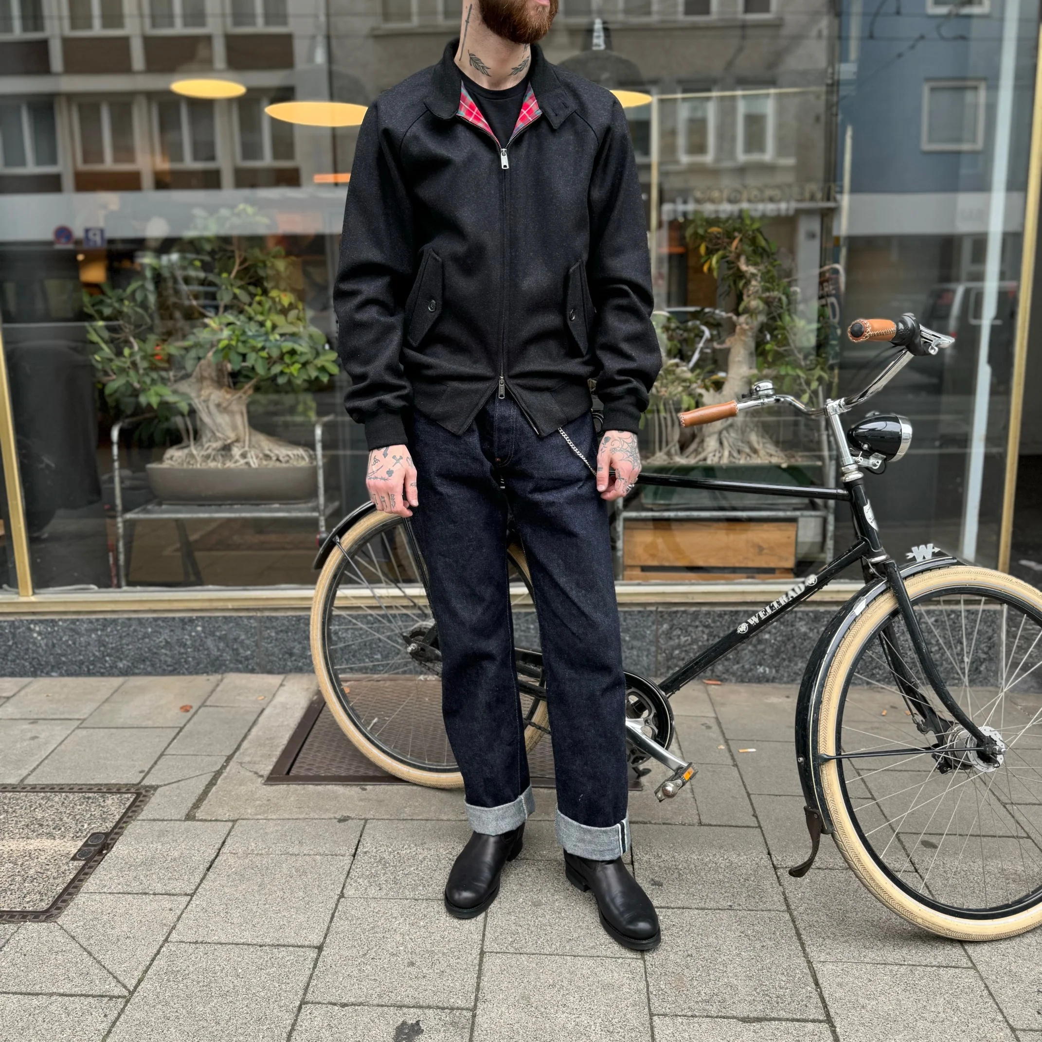 baracuta | g9 melton jacket unpadded charcoal - Image 4