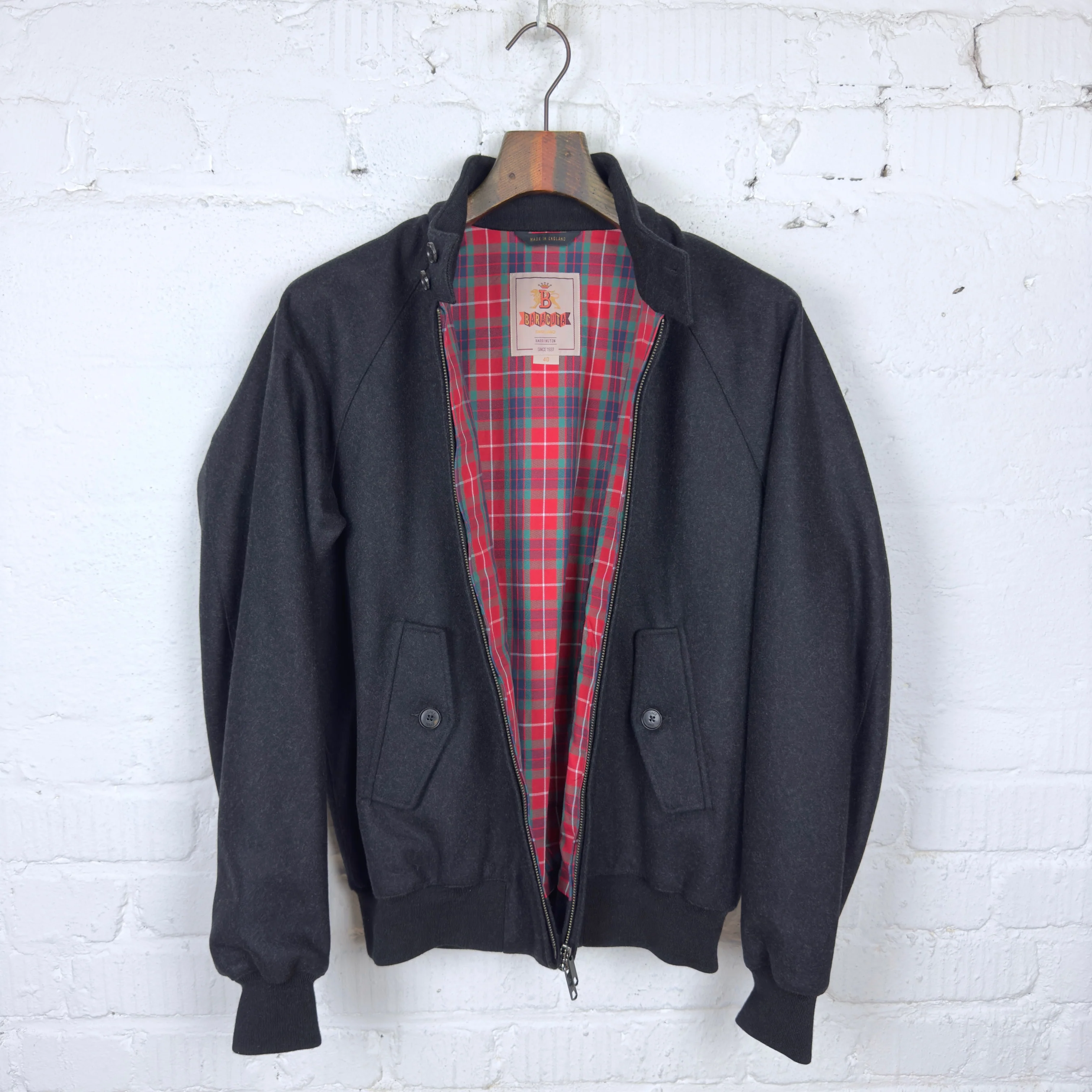 baracuta | g9 melton jacket unpadded charcoal - Image 5
