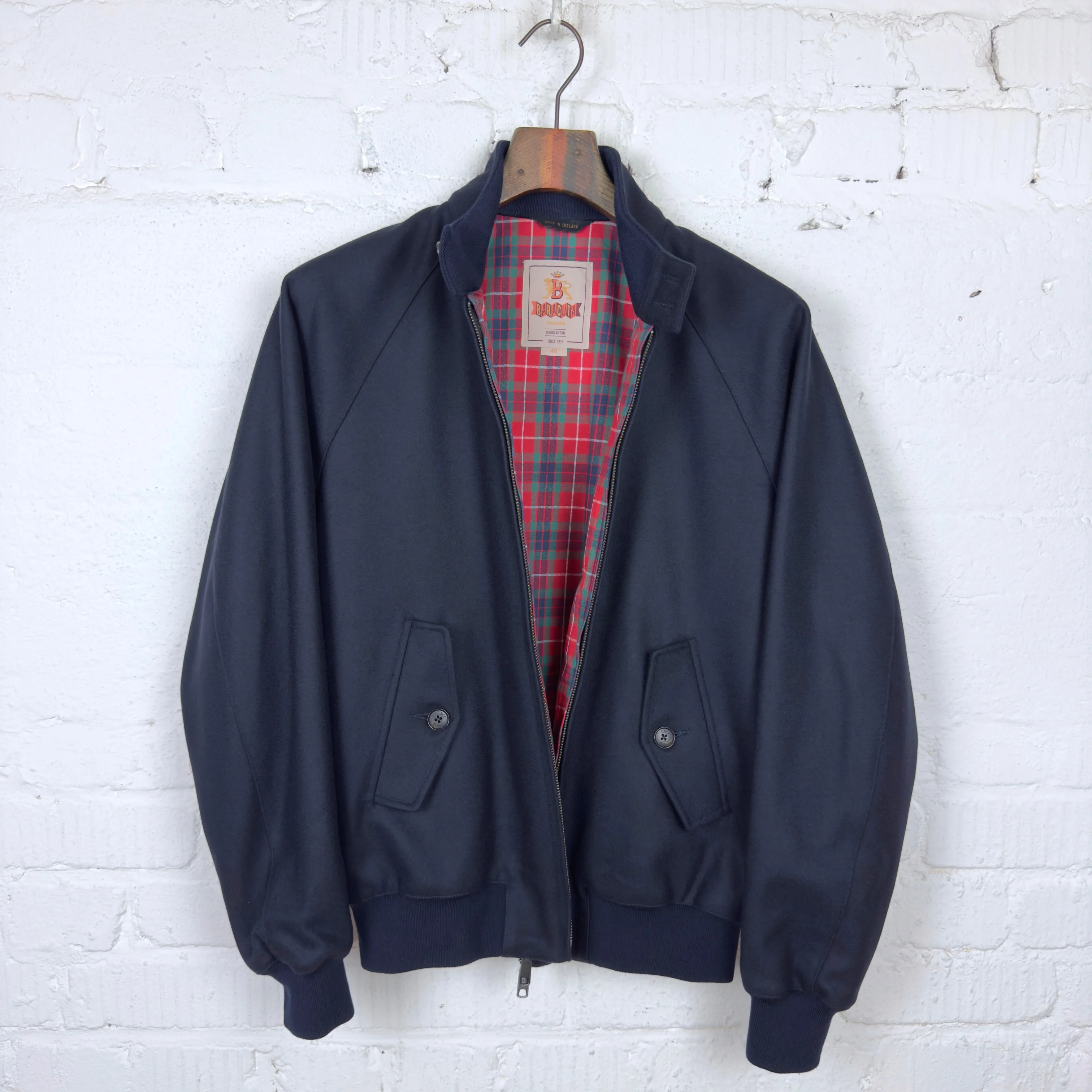baracuta | g9 melton jacket unpadded deep blue - Image 4