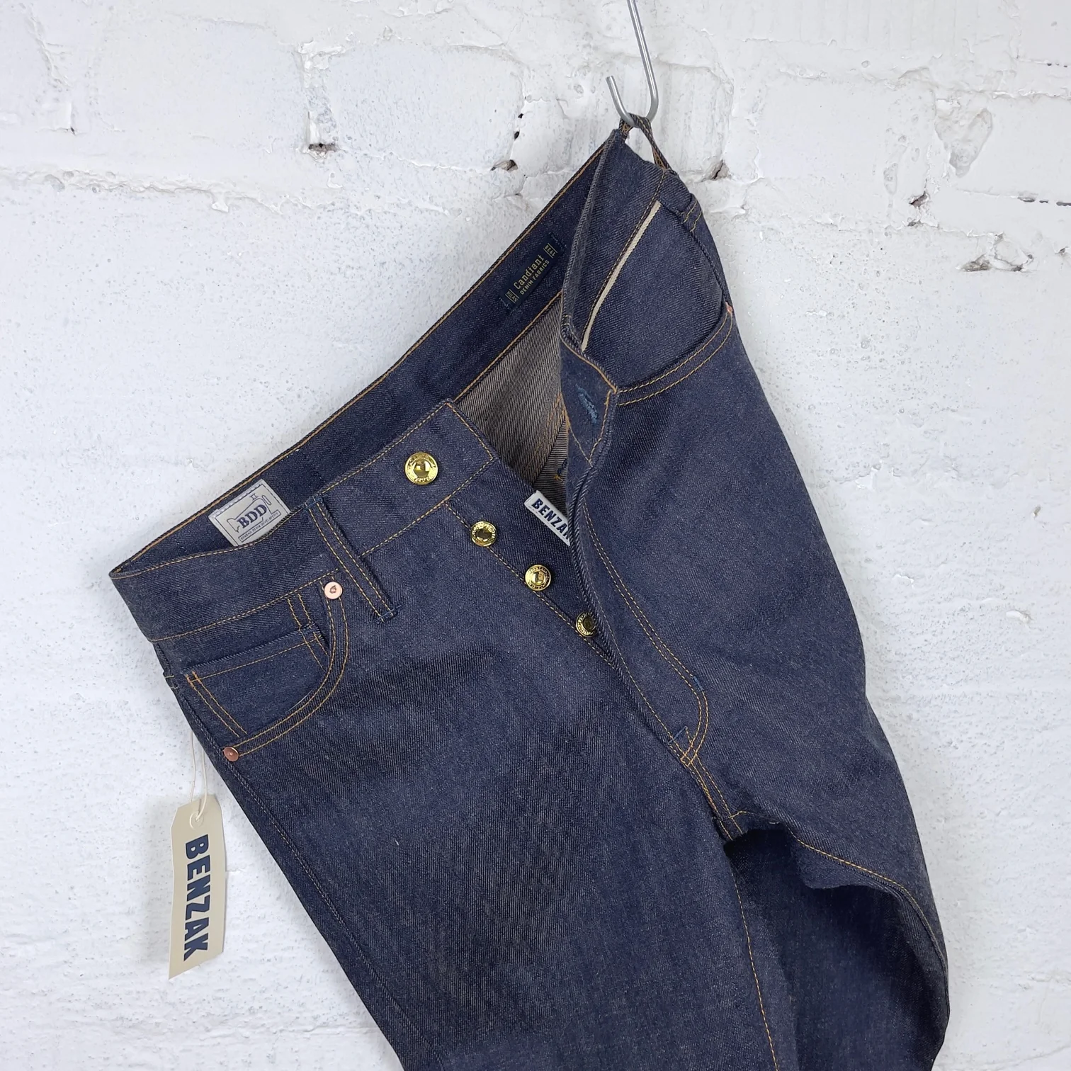 benzak denim developers | b-02 straight 10ya 15oz brown cotton golden selvedge - Image 4
