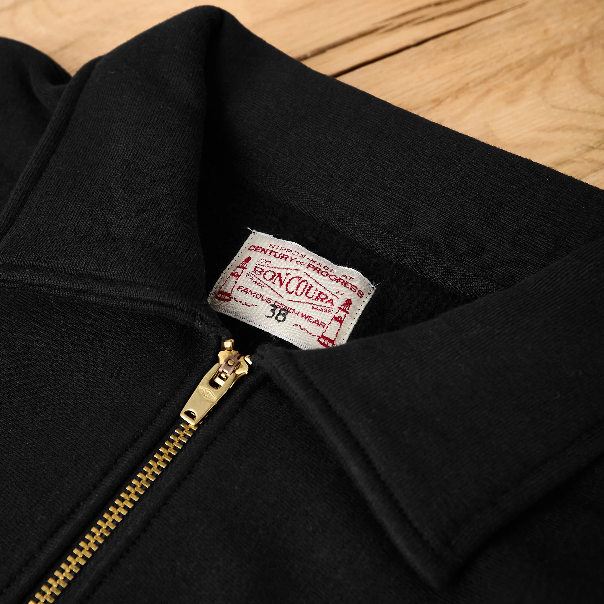 boncoura | half zip sweatshirt - black - Image 3