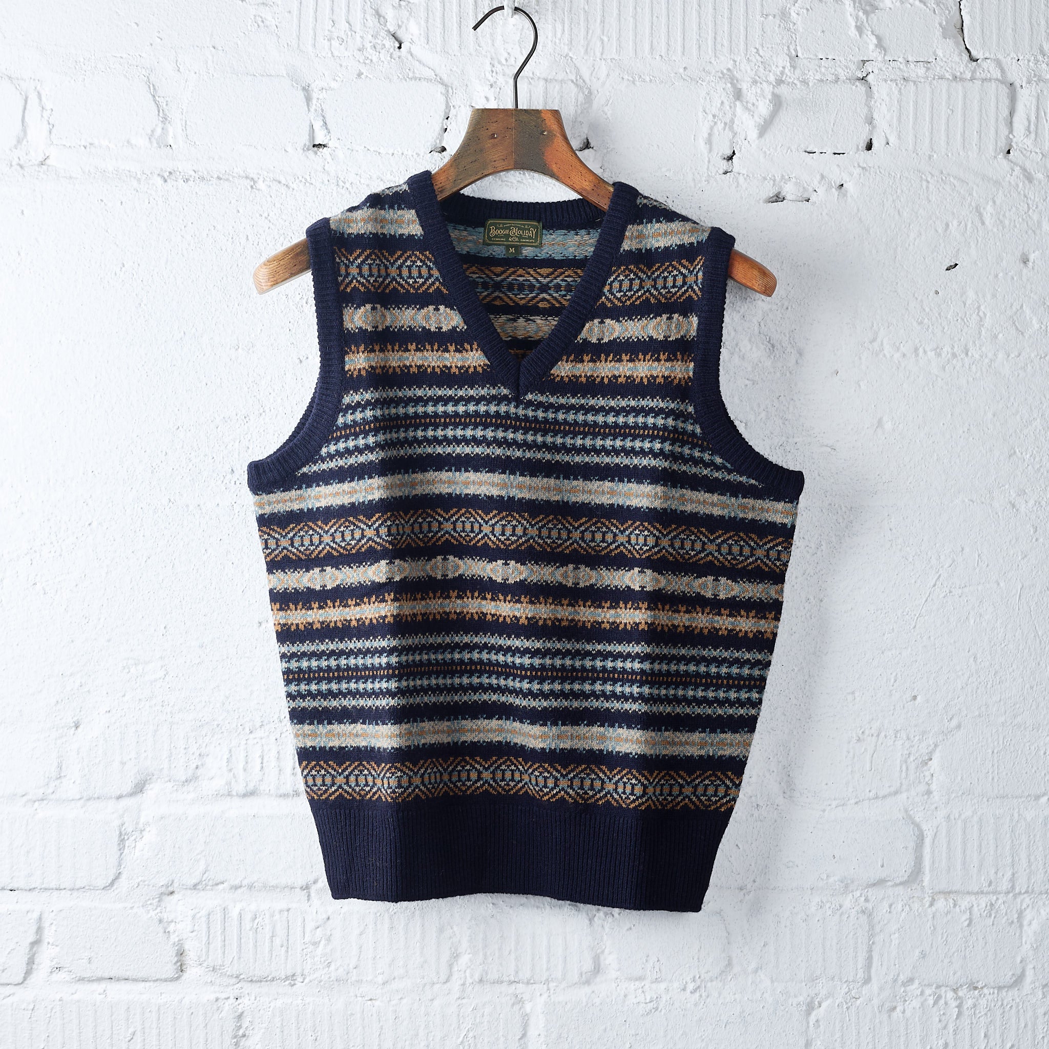 boogie holiday | 10 fair isle vest - navy