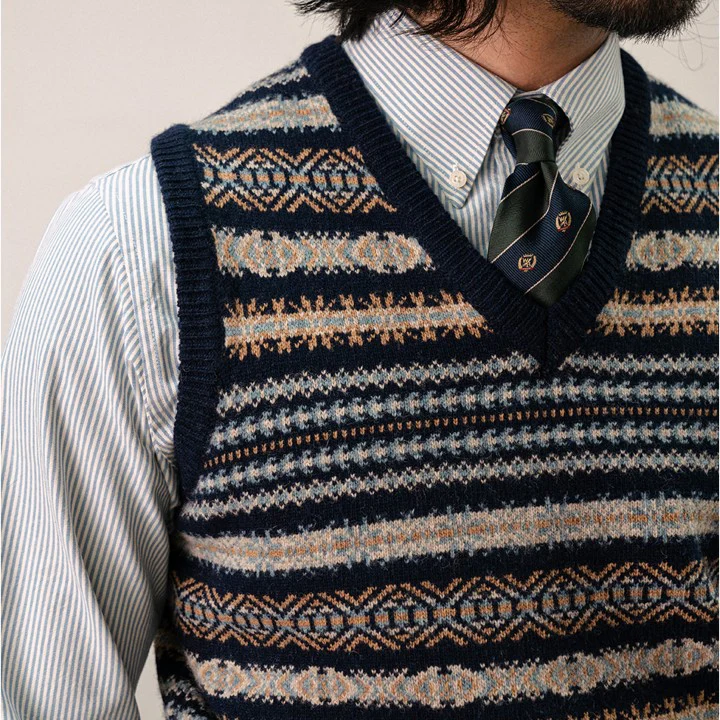 boogie holiday | 10 fair isle vest - navy - Image 2