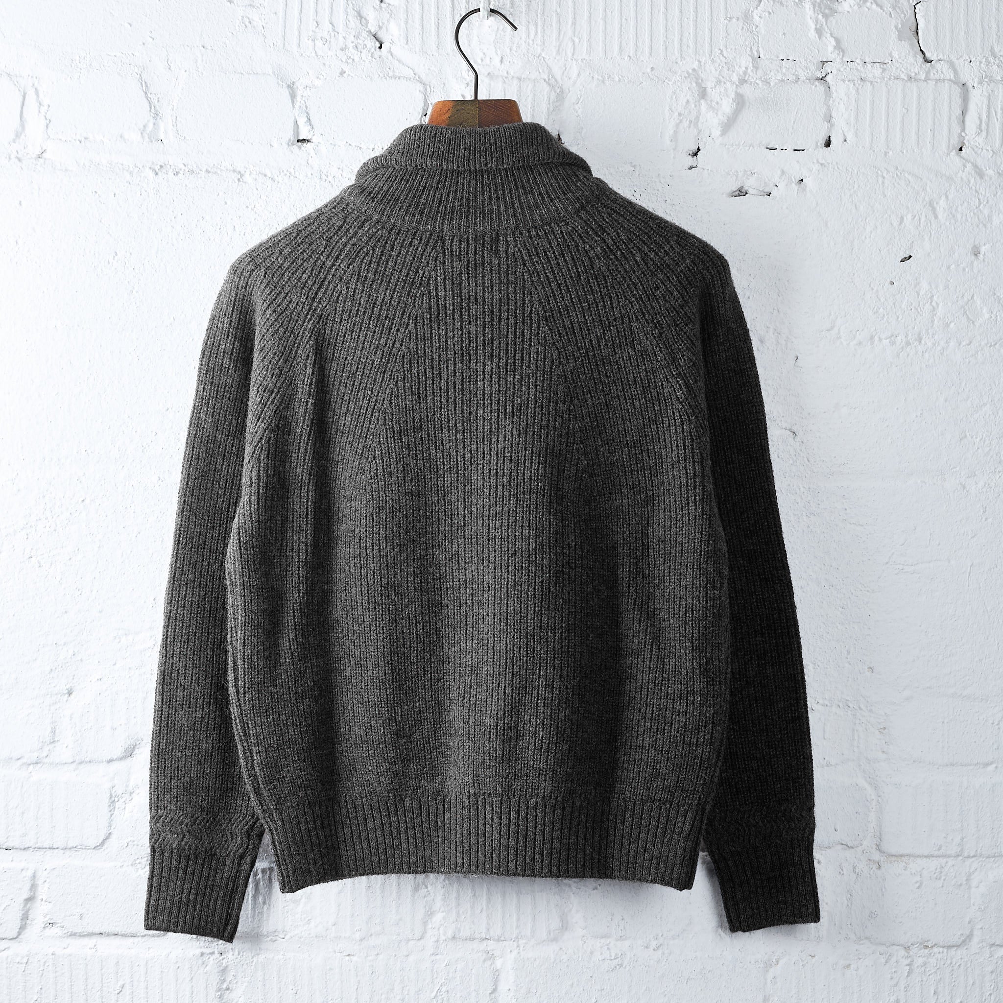 boogie holiday | 12 wool zip cardigan (grey) - Image 3