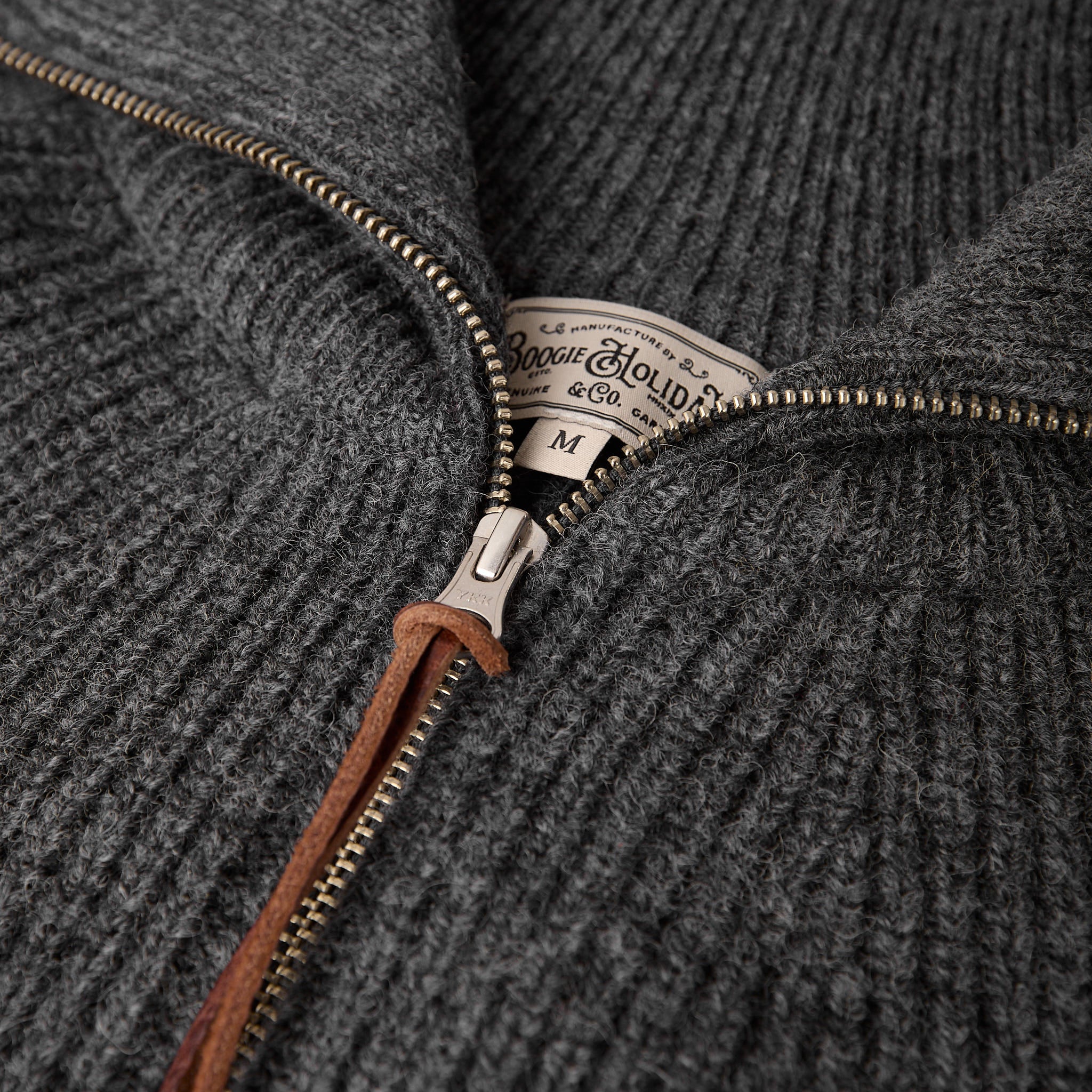 boogie holiday | 12 wool zip cardigan (grey) - Image 4