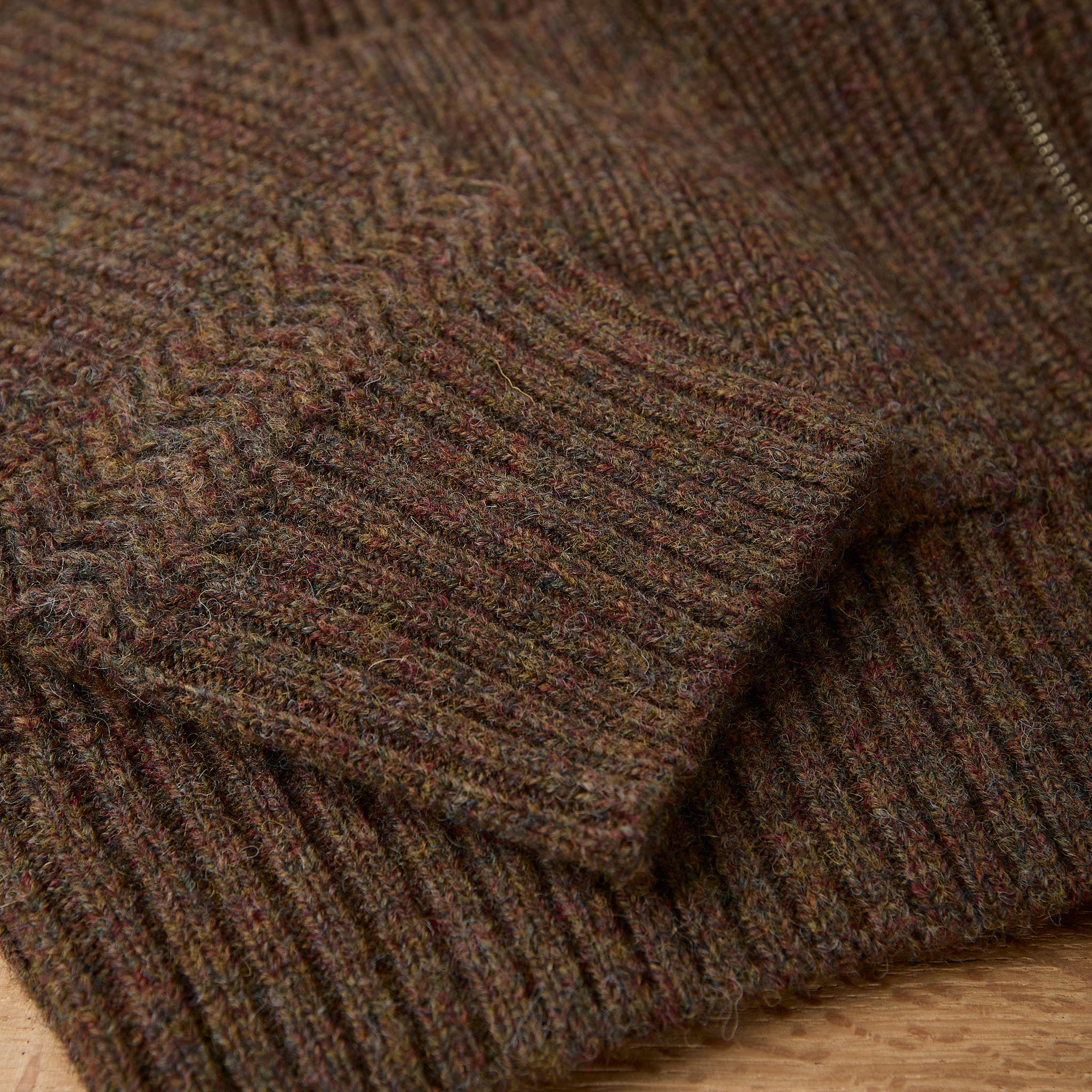 boogie holiday | 12 wool zip cardigan (olive) - Image 5