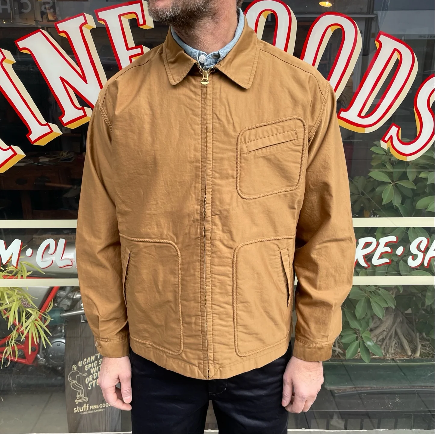 burgus plus | bp21903 moleskin drizzler jacket khaki - Image 3