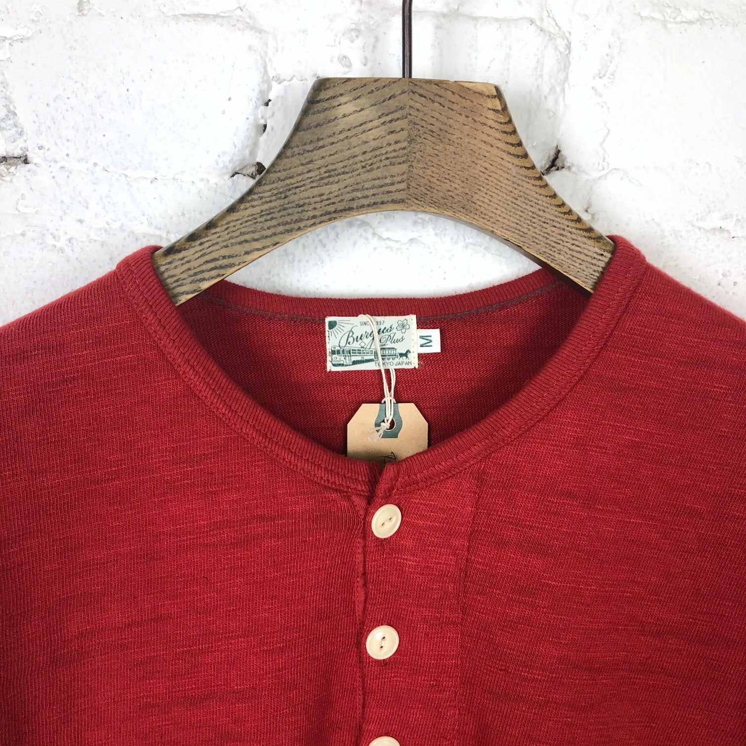 burgus plus | hbp-010 l-s henley neck tee red - Image 4