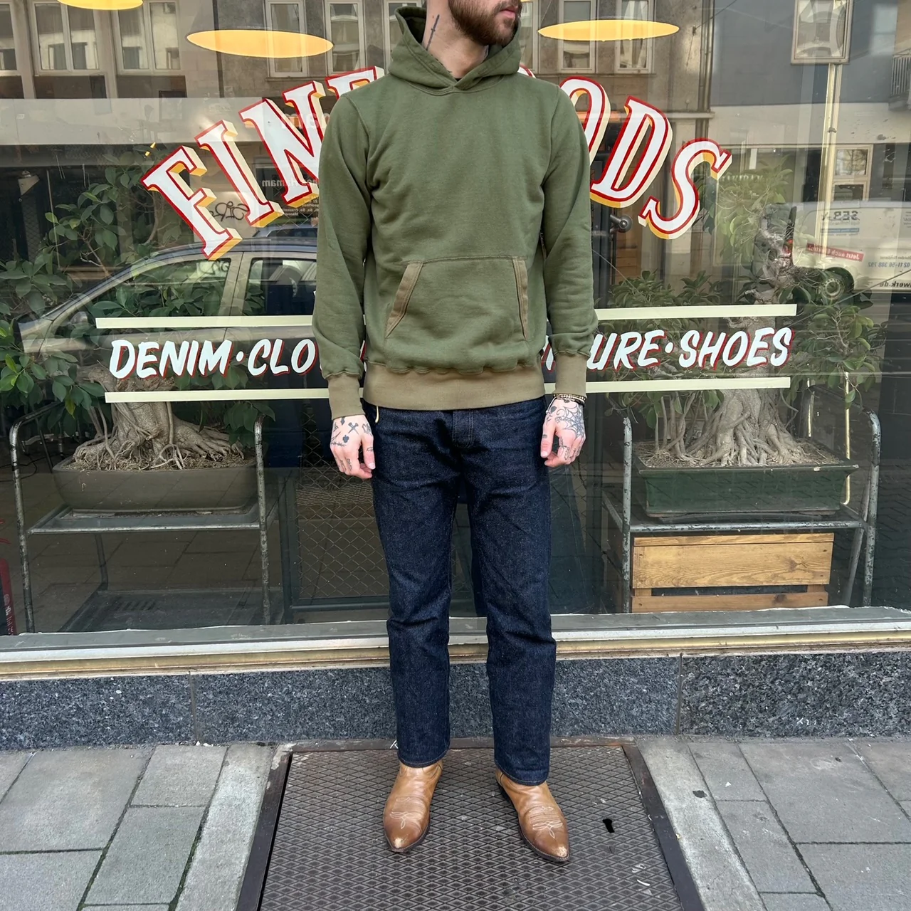 buzz rickson's | br68914 13oz plain sweat parka - olive - Image 3