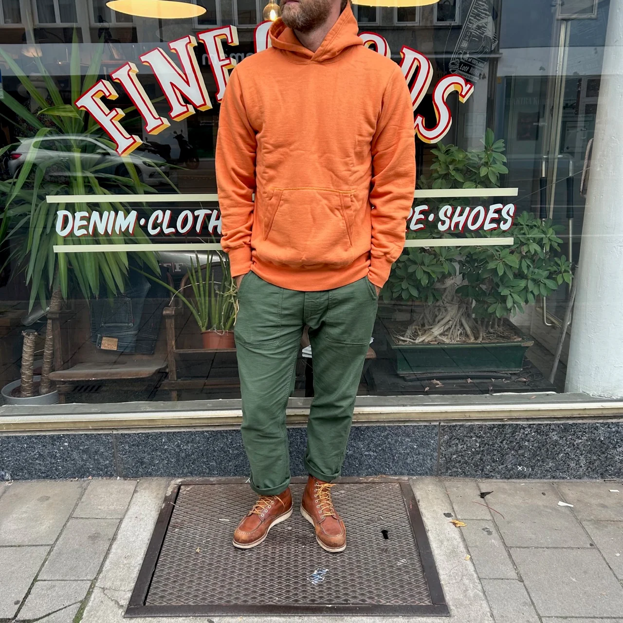 buzz rickson's | br68914 13oz plain sweat parka - orange - Image 3