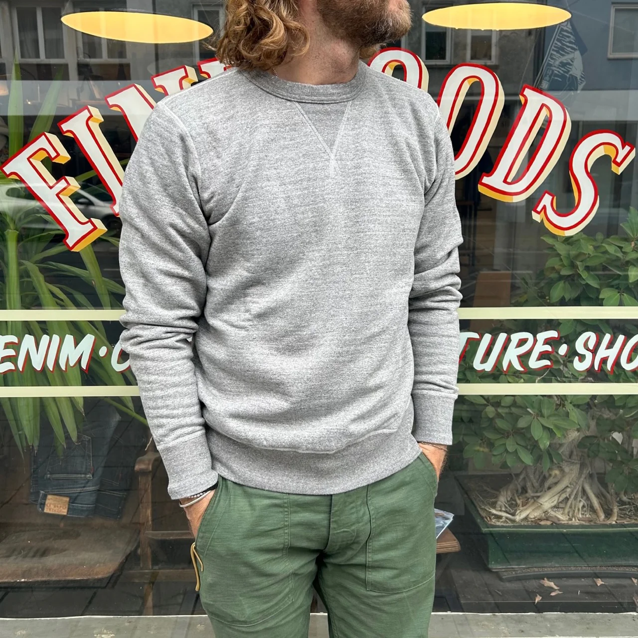 buzz rickson's | 13oz plain sweatshirt - h.gray - Image 3