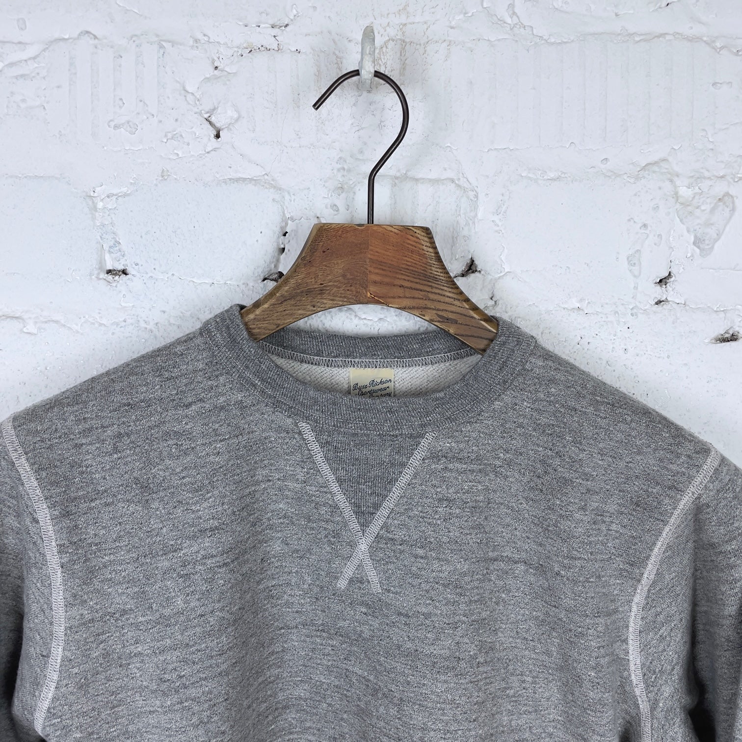 buzz rickson's | 13oz plain sweatshirt - h.gray - Image 4