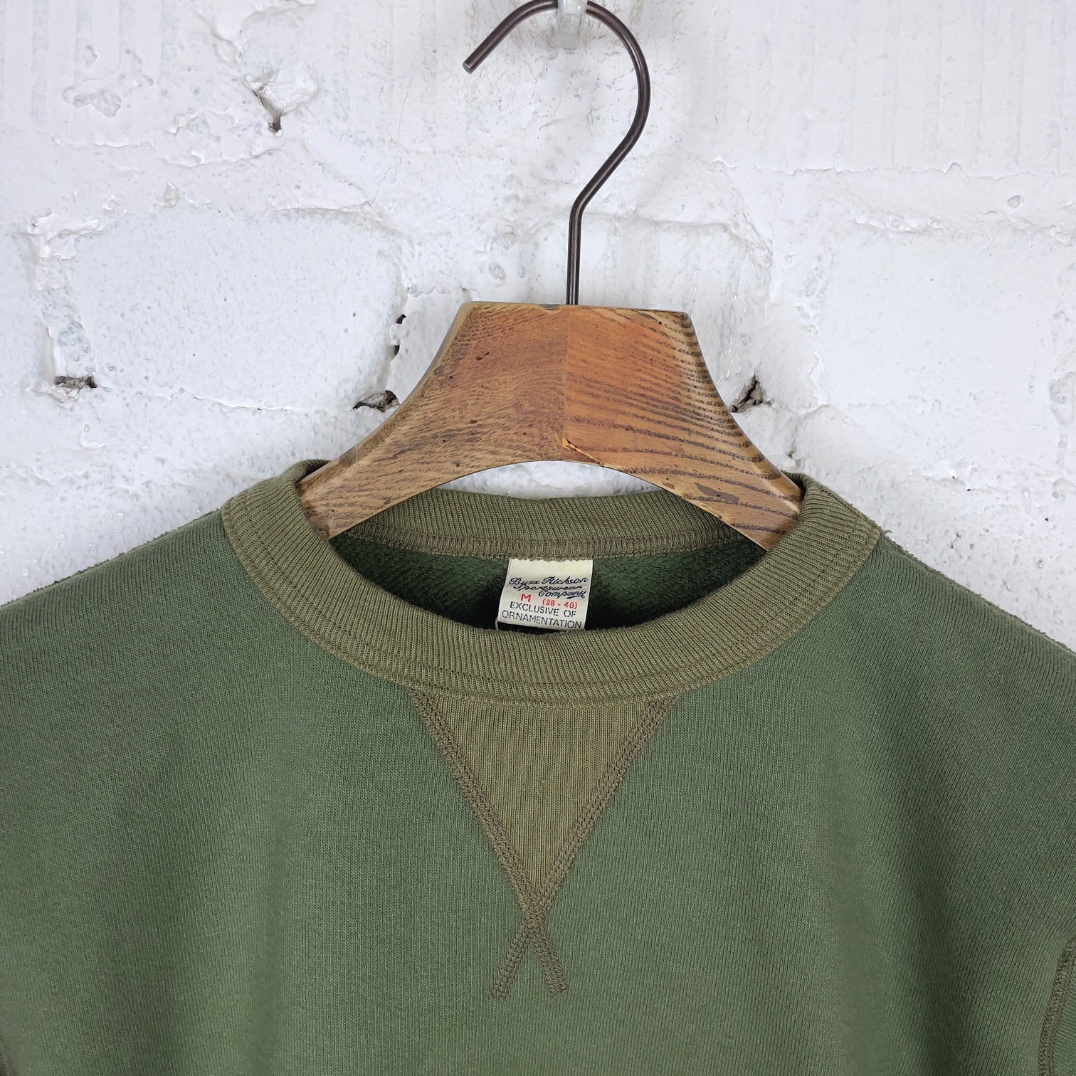 buzz rickson's | 13oz plain sweatshirt - olive - Image 4