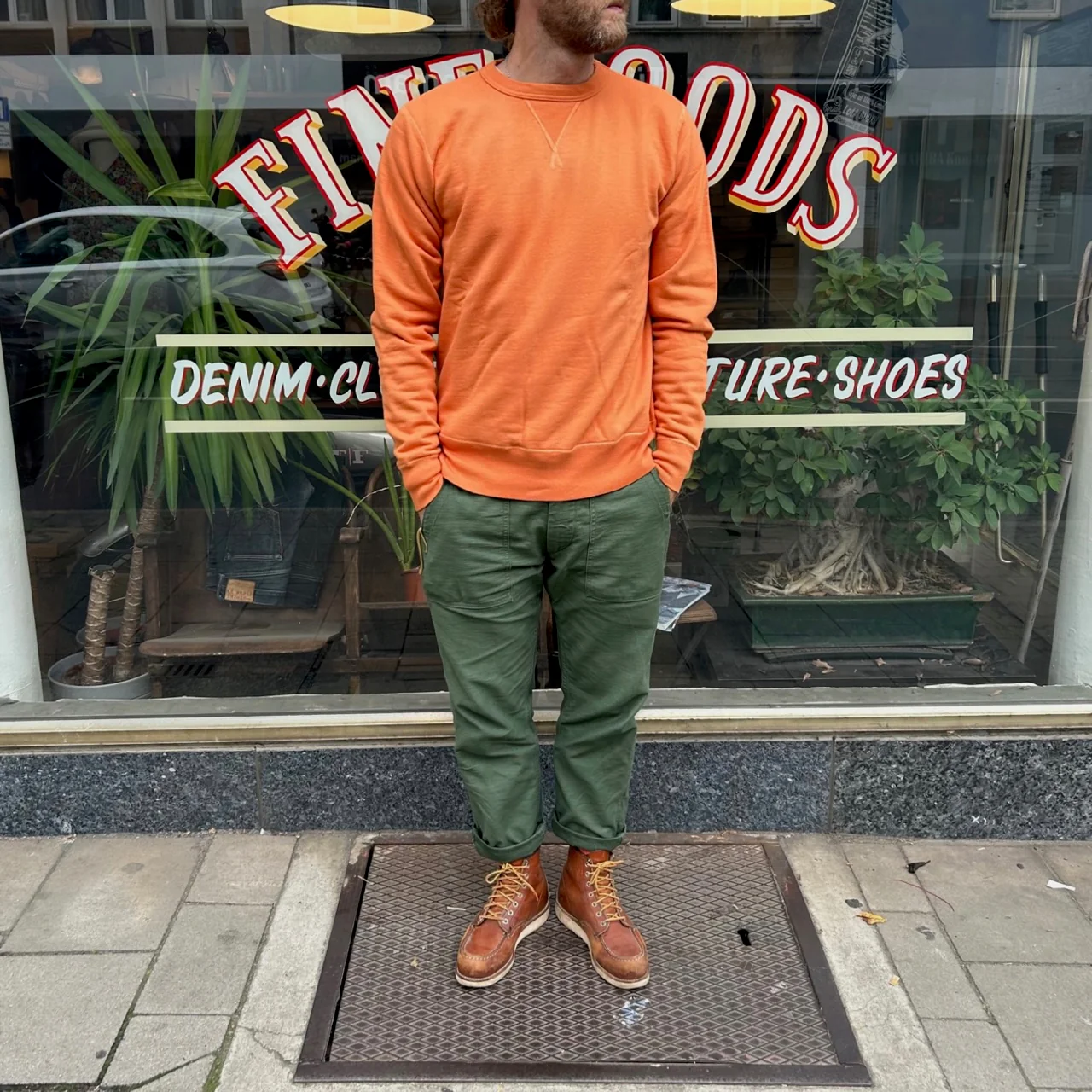 buzz rickson's | 13oz plain sweatshirt - orange - Image 2