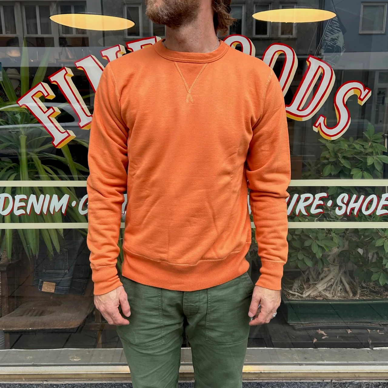 buzz rickson's | 13oz plain sweatshirt - orange - Image 3