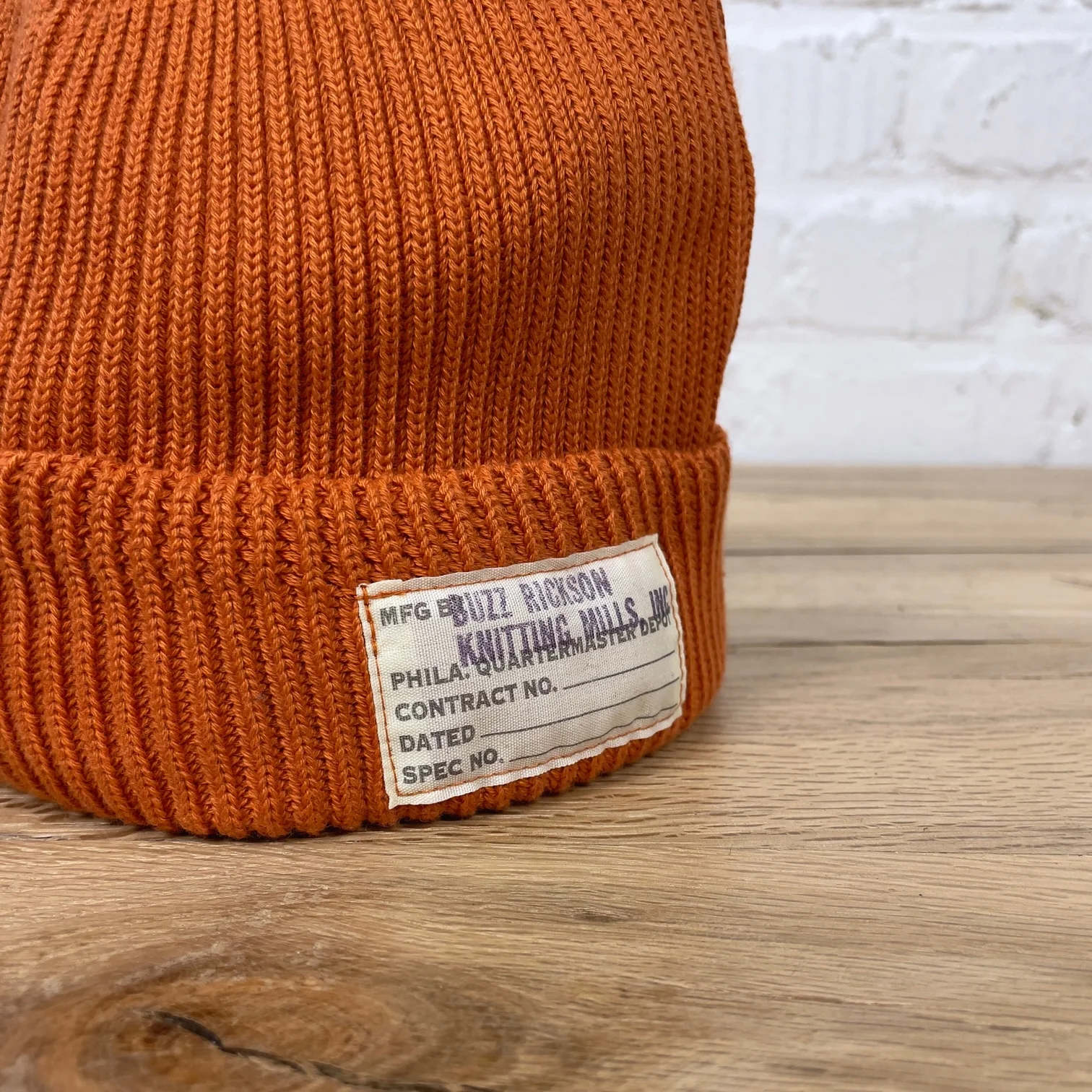 buzz rickson's | br02186 cotton watch cap - orange - Image 2