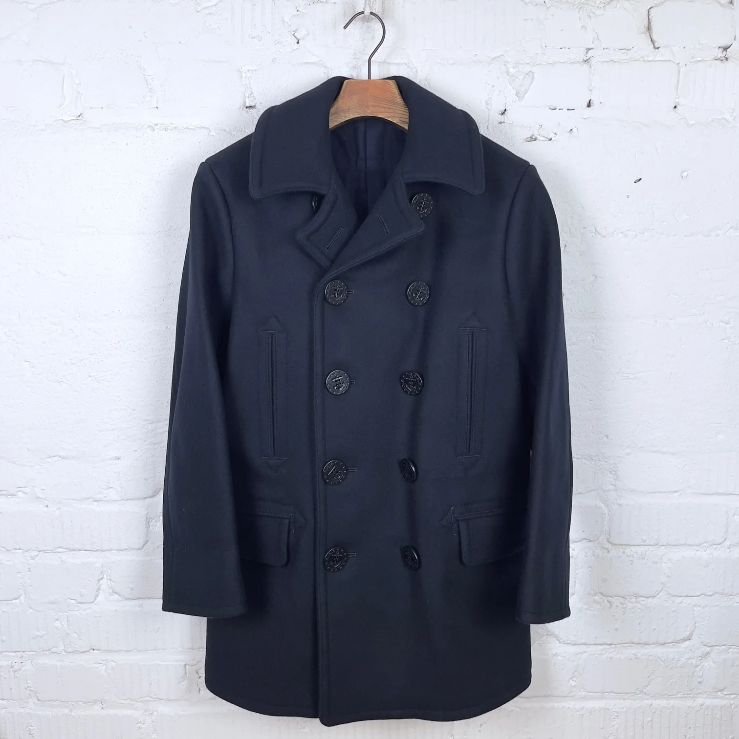 buzz rickson's | br14146 us navy pea coat "long model" navy