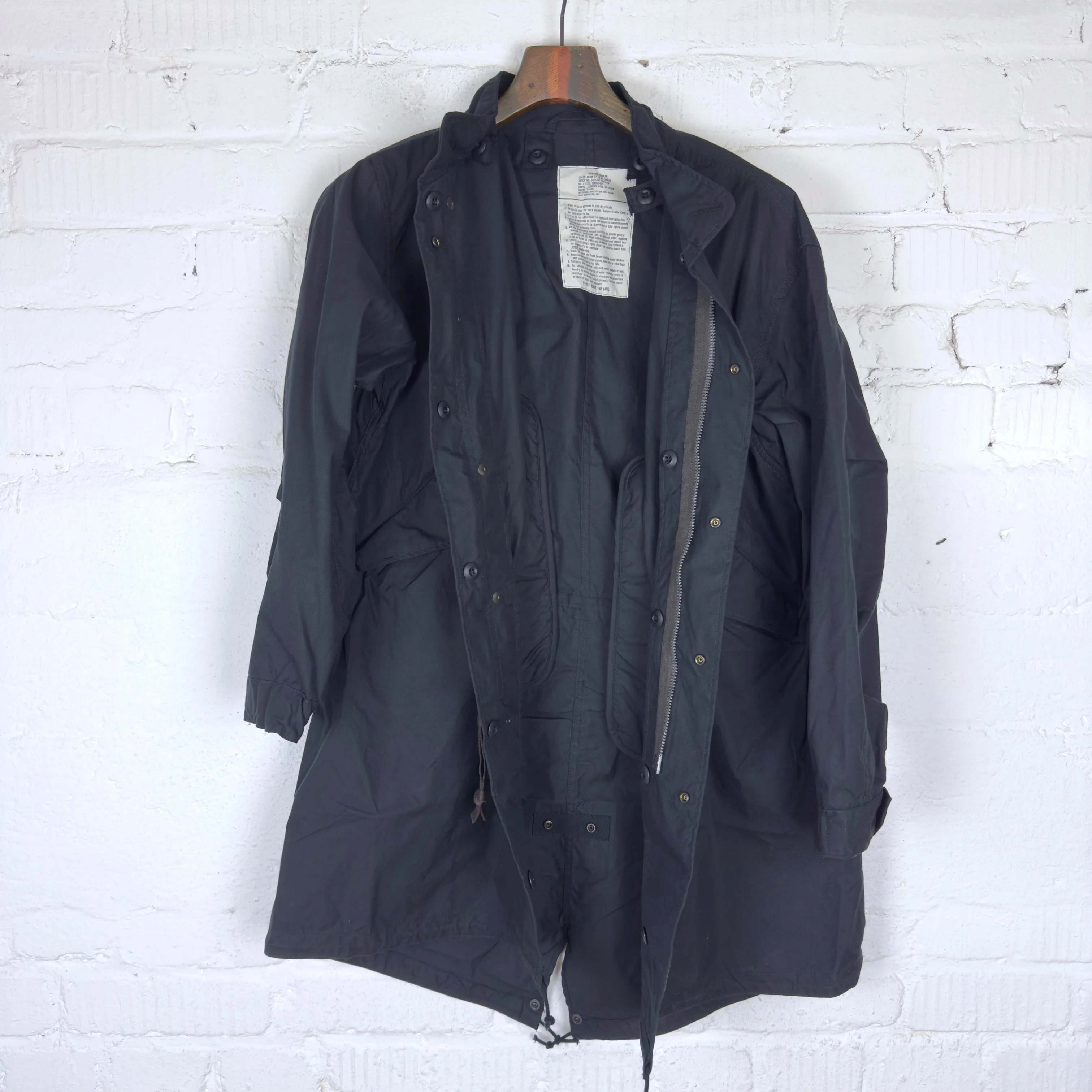 buzz rickson's | br15192 william gibson black, extreme - cold weather m-65 (no hood)