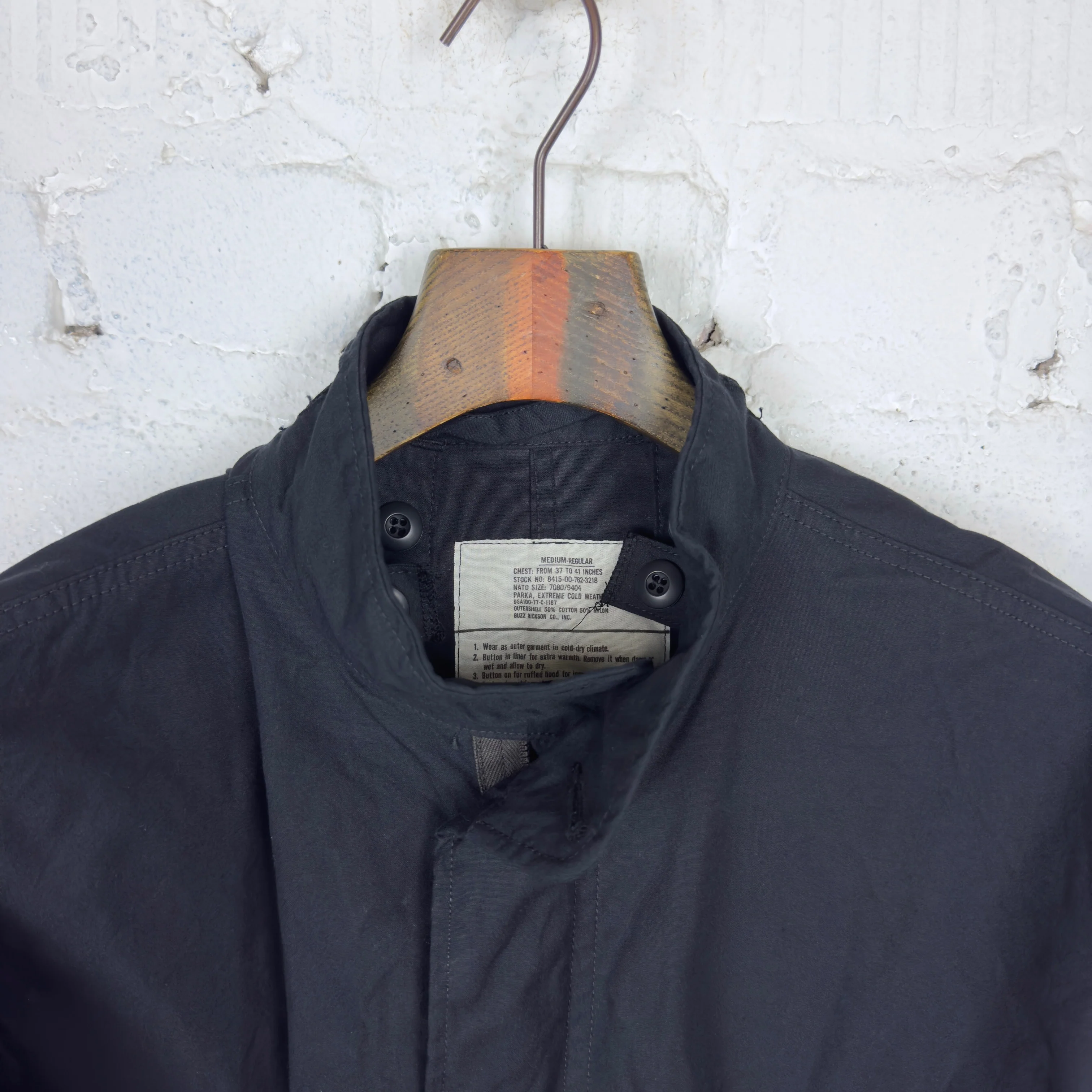 buzz rickson's | br15192 william gibson black, extreme - cold weather m-65 (no hood) - Image 4