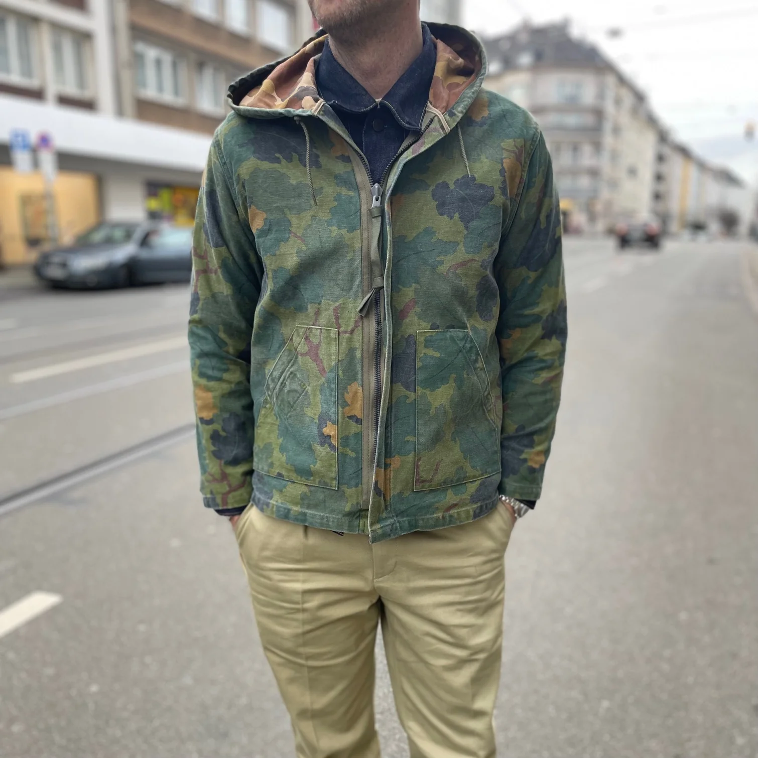 buzz rickson's | br15519 mitchell pattern camouflage parka civilian model - Image 2