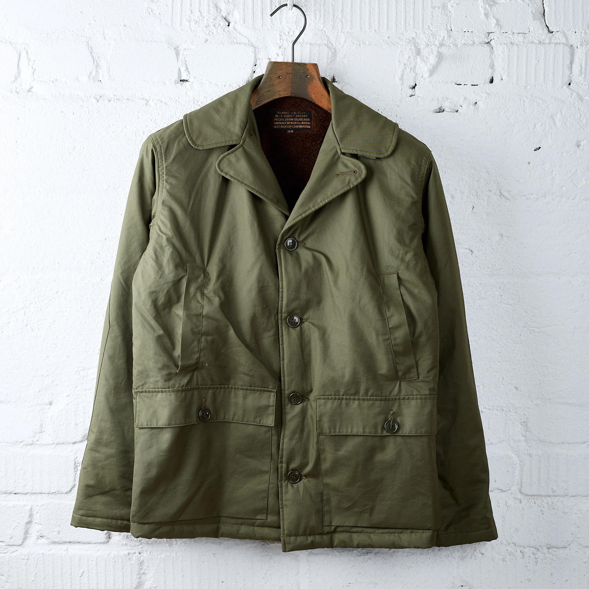 buzz rickson's | br15757 al-1 flight jacket - olive