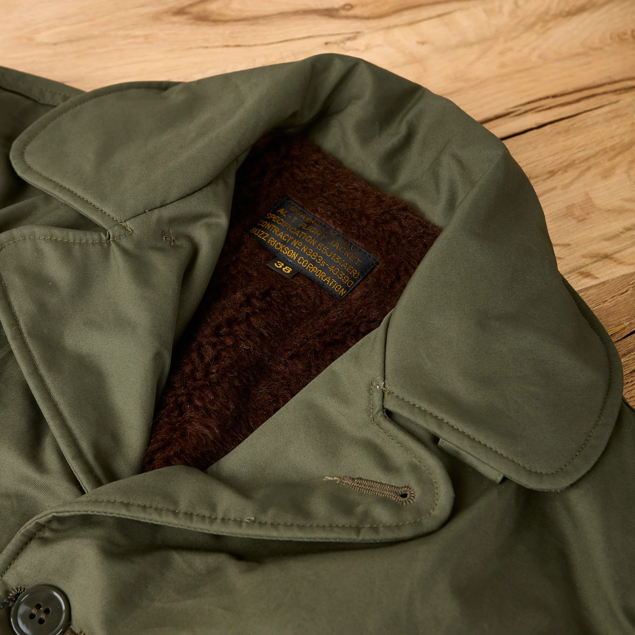 buzz rickson's | br15757 al-1 flight jacket - olive - Image 4