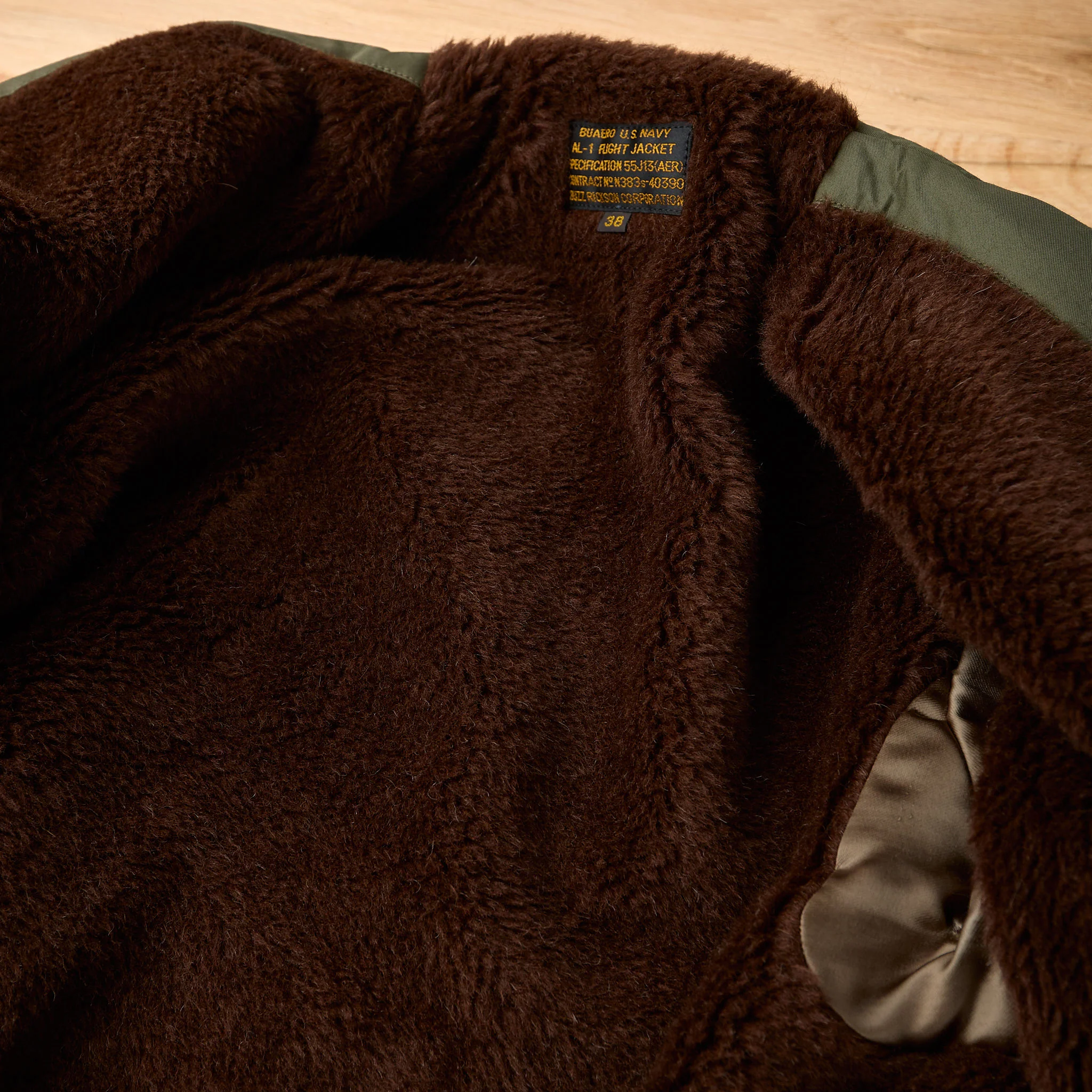 buzz rickson's | br15757 al-1 flight jacket - olive - Image 7