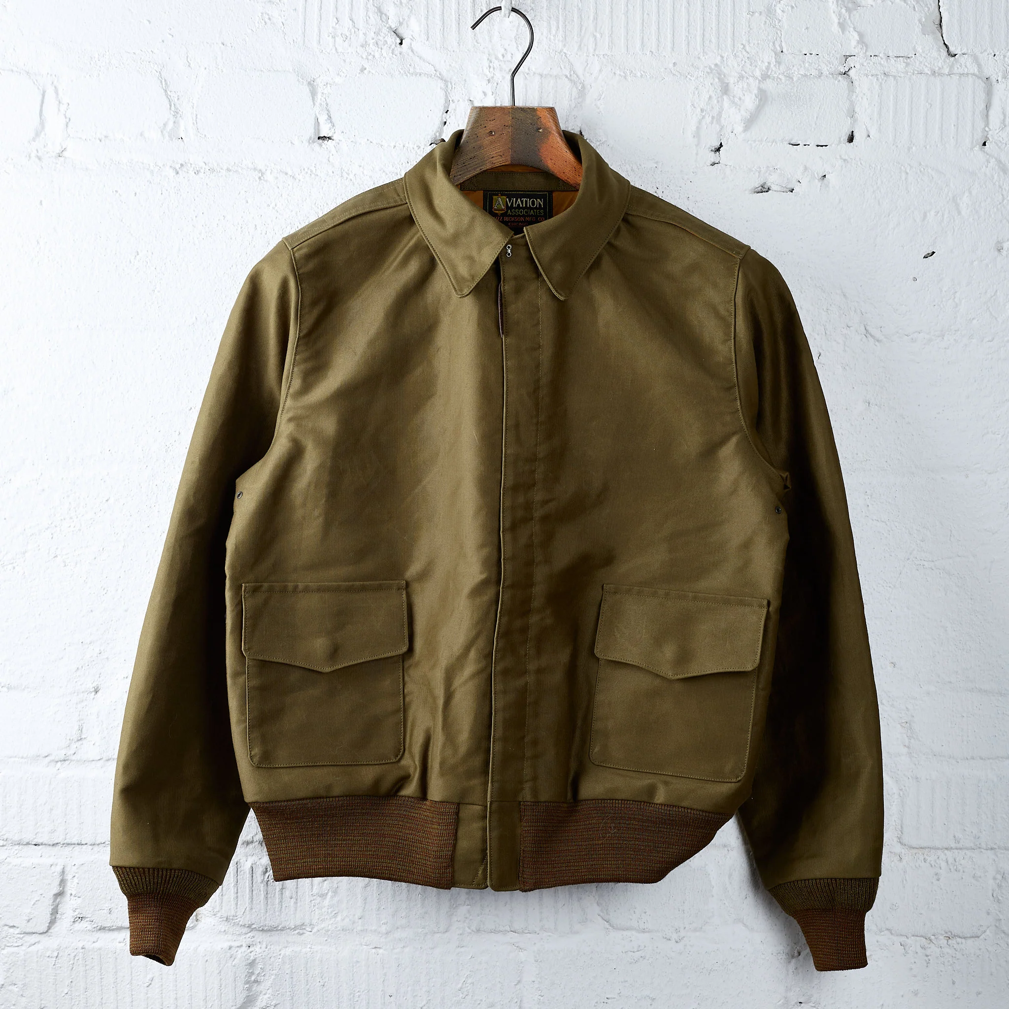 buzz rickson's | br15767 aviation associates jungle cloth a-2 - olive