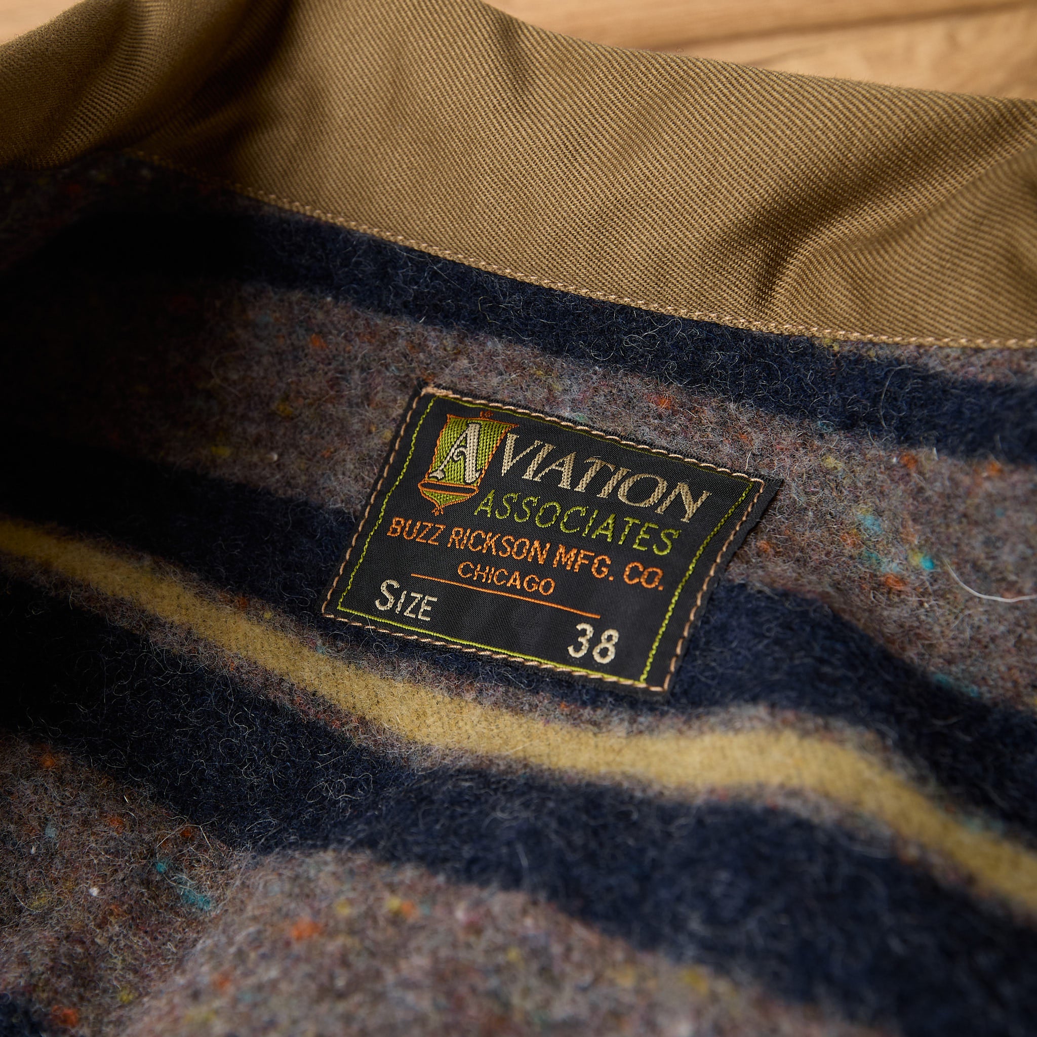 buzz rickson's | br15770 aviation associates army working jacket troy blanket lined - Image 7