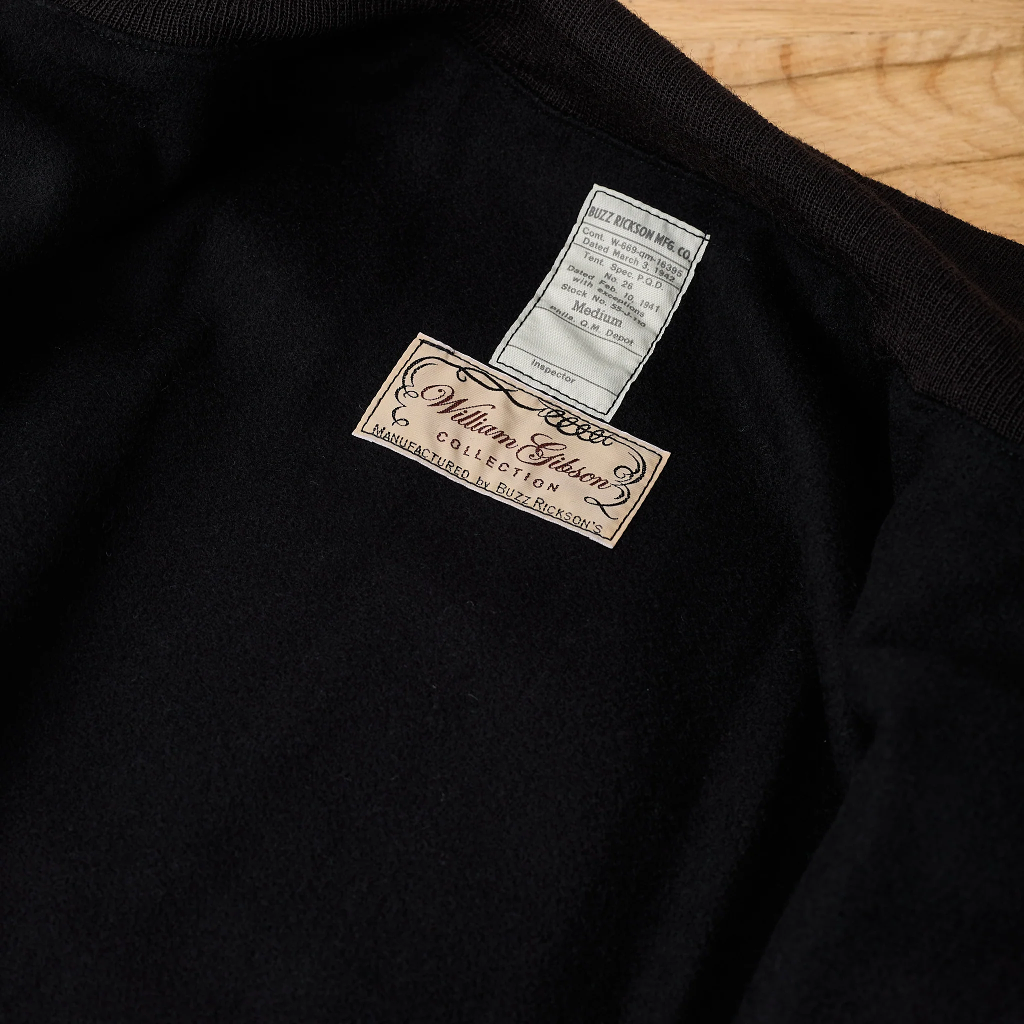 buzz rickson's | br15775 william gibson collection - black tankers slash pocket - Image 5