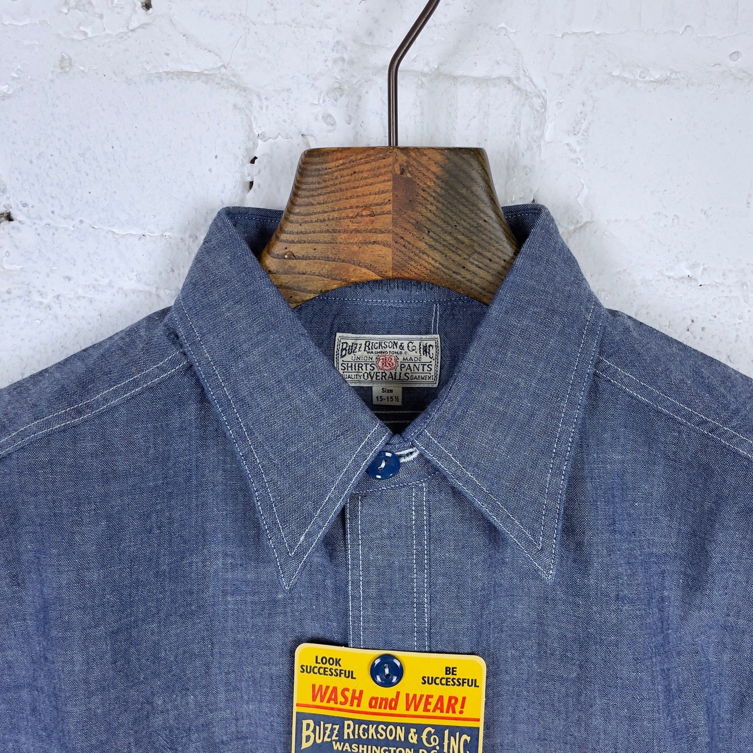 buzz rickson's | br25995 usn chambray work shirt - indigo - Image 6