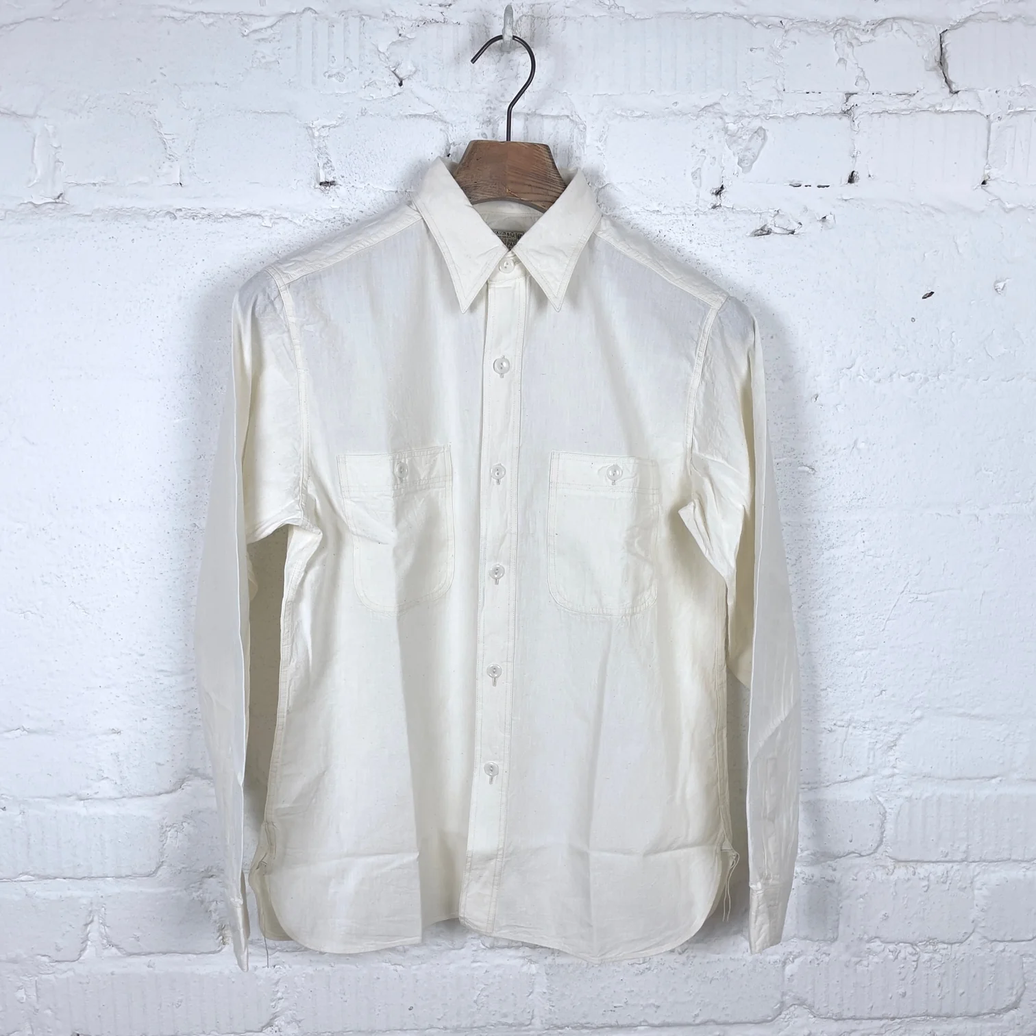 buzz rickson's | br25996 white chambray work shirt
