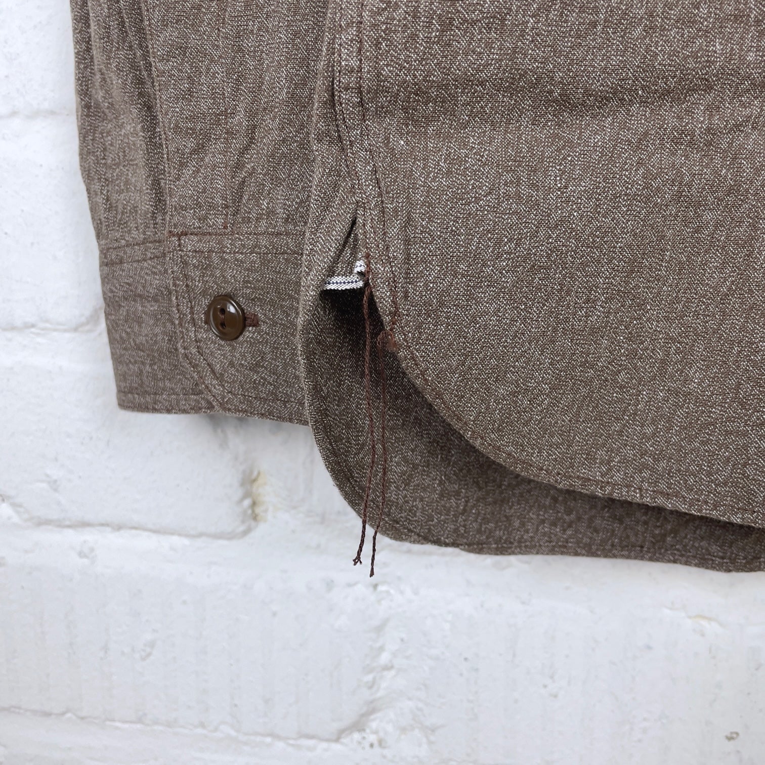 buzz rickson's | br26082 cotton covert work shirt - brown - Image 6