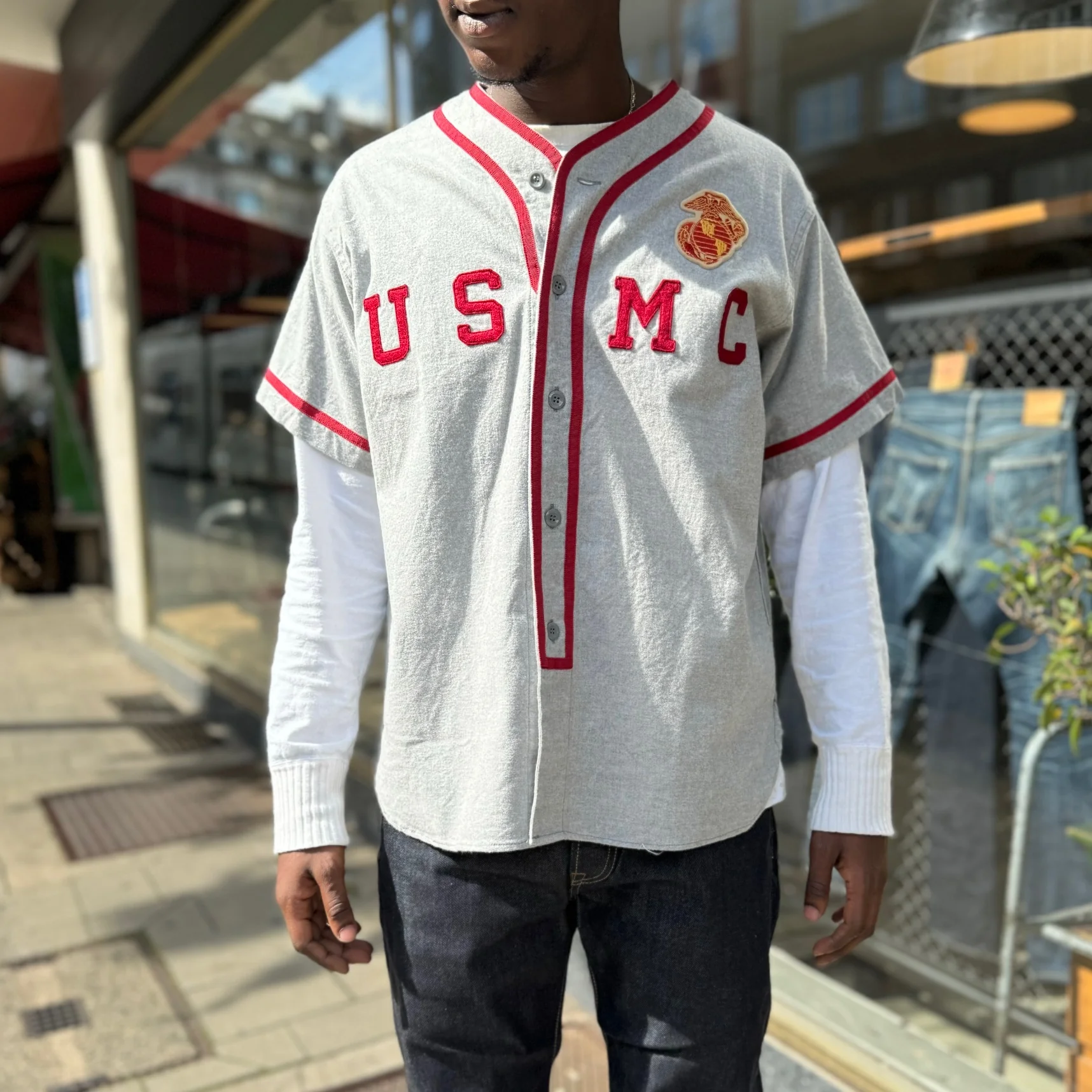 buzz rickson's | br39268 usmc baseball shirt - Image 2