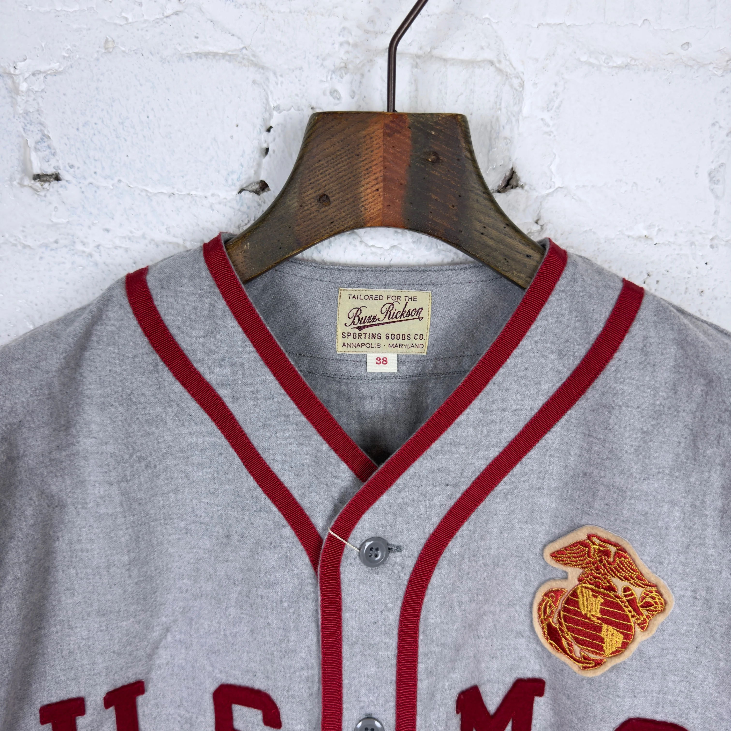 buzz rickson's | br39268 usmc baseball shirt - Image 4