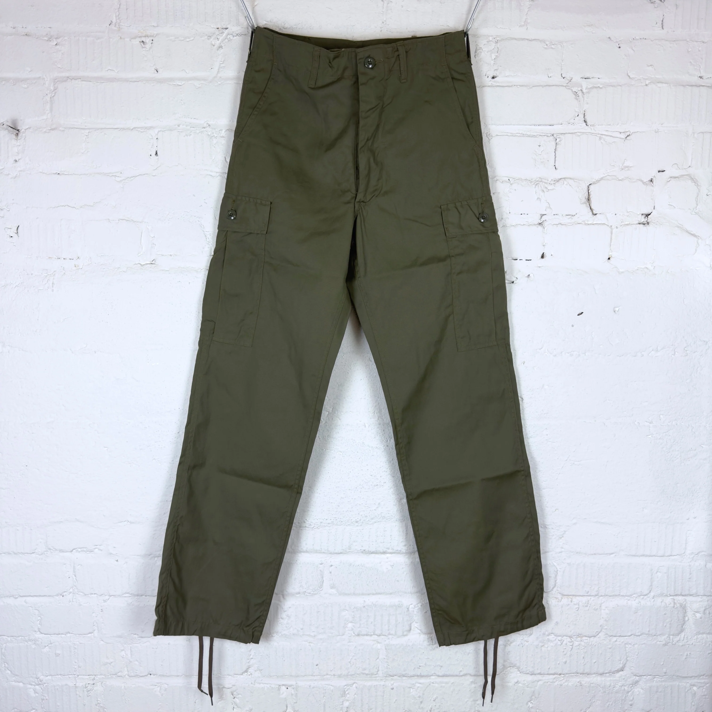 buzz rickson's | br40927 trousers,men's, cotton wind resistant poplin, olive green army shade 107