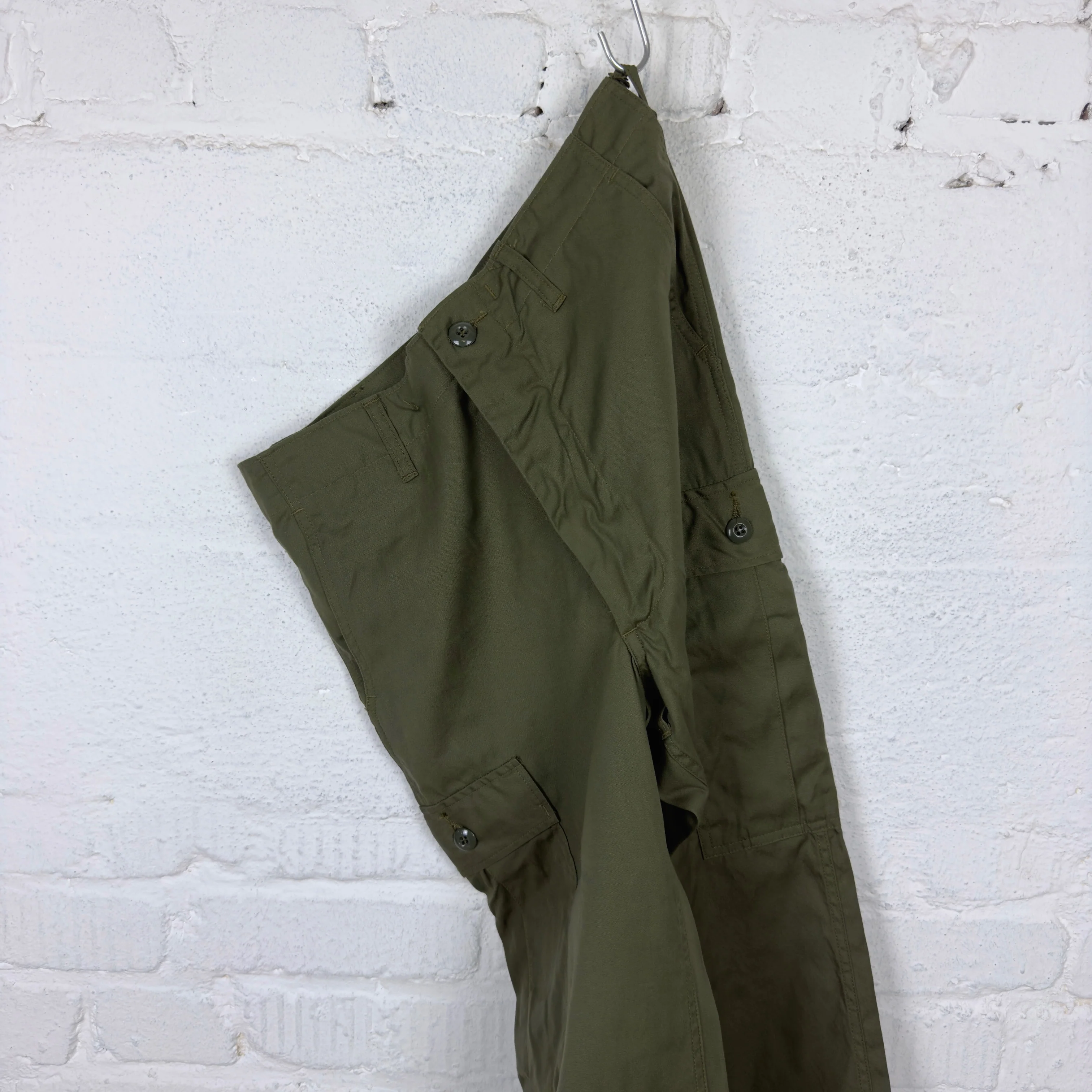 buzz rickson's | br40927 trousers,men's, cotton wind resistant poplin, olive green army shade 107 - Image 4