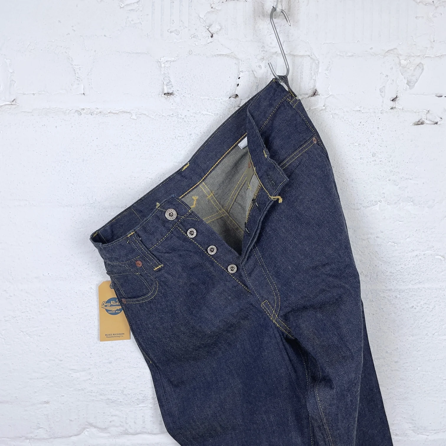 buzz rickson's | br43041 ww2 blue denim waist overalls - Image 4